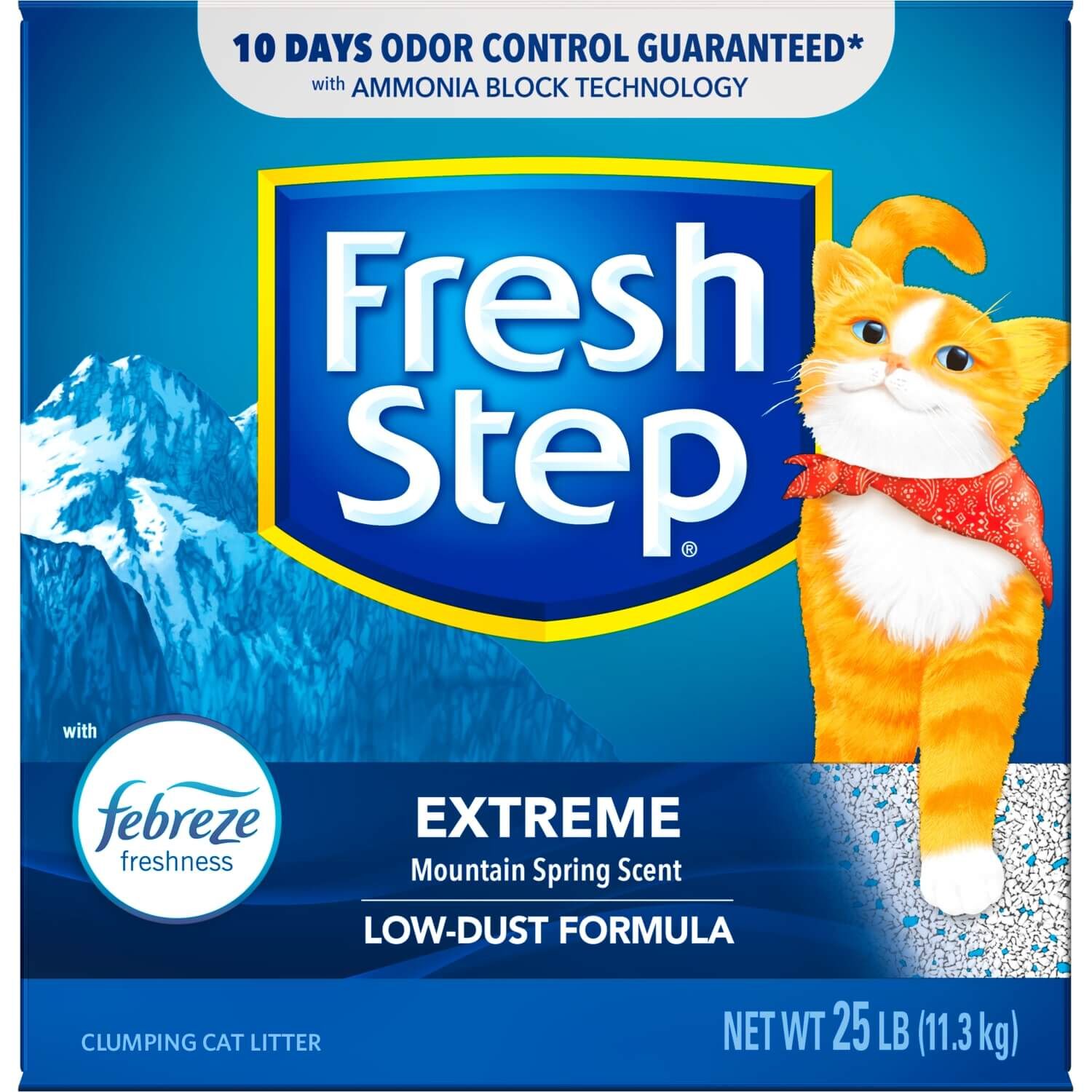 Fresh Step Extreme Mountain Spring Scented Clumping Cat Litter With Febreze
