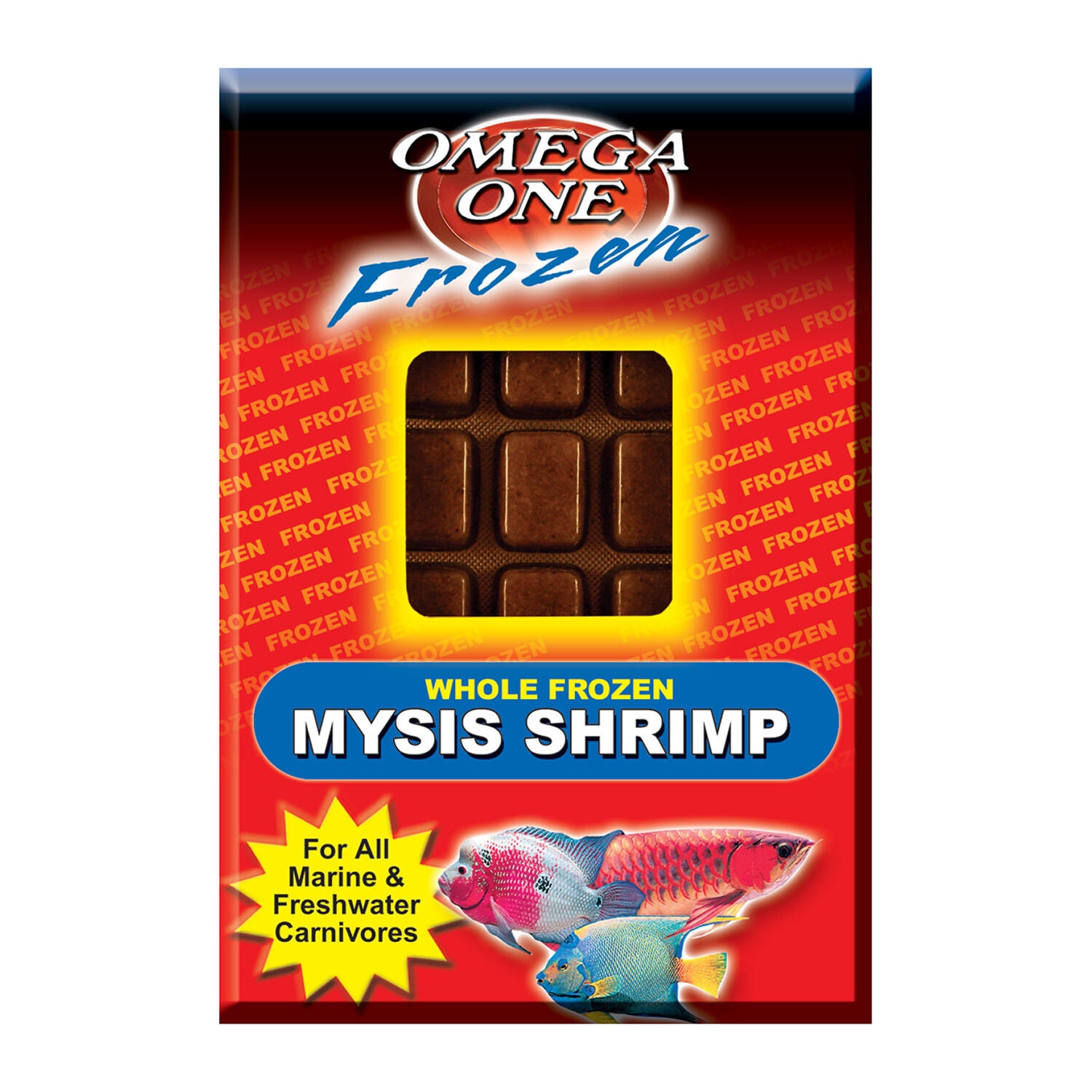 Omega One Whole Frozen Mysis Shrimp Cube Pack Fish Food, 3.5-Oz