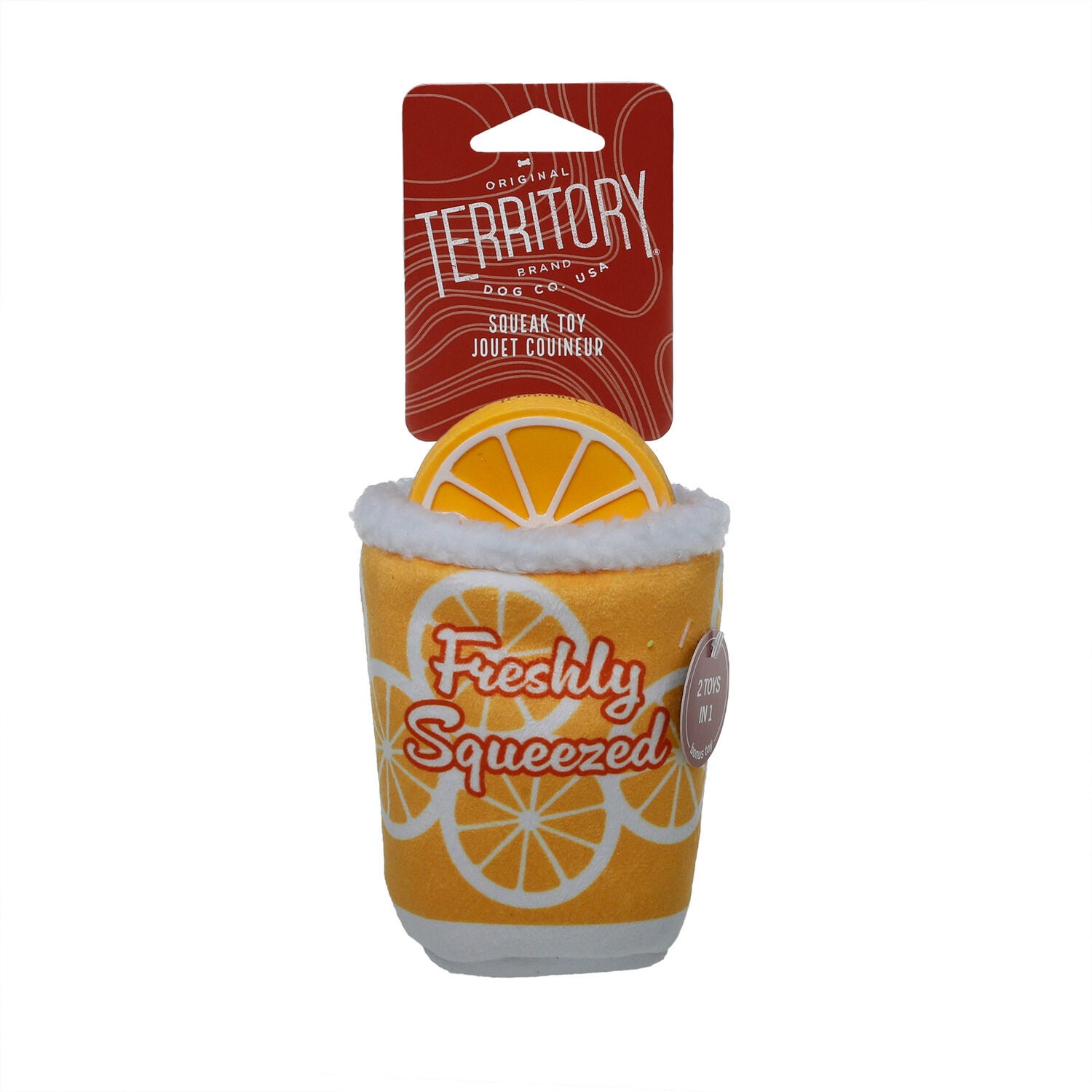 Territory Lemonade 2-In-1 Fetch Squeaker Dog Toy, 6"