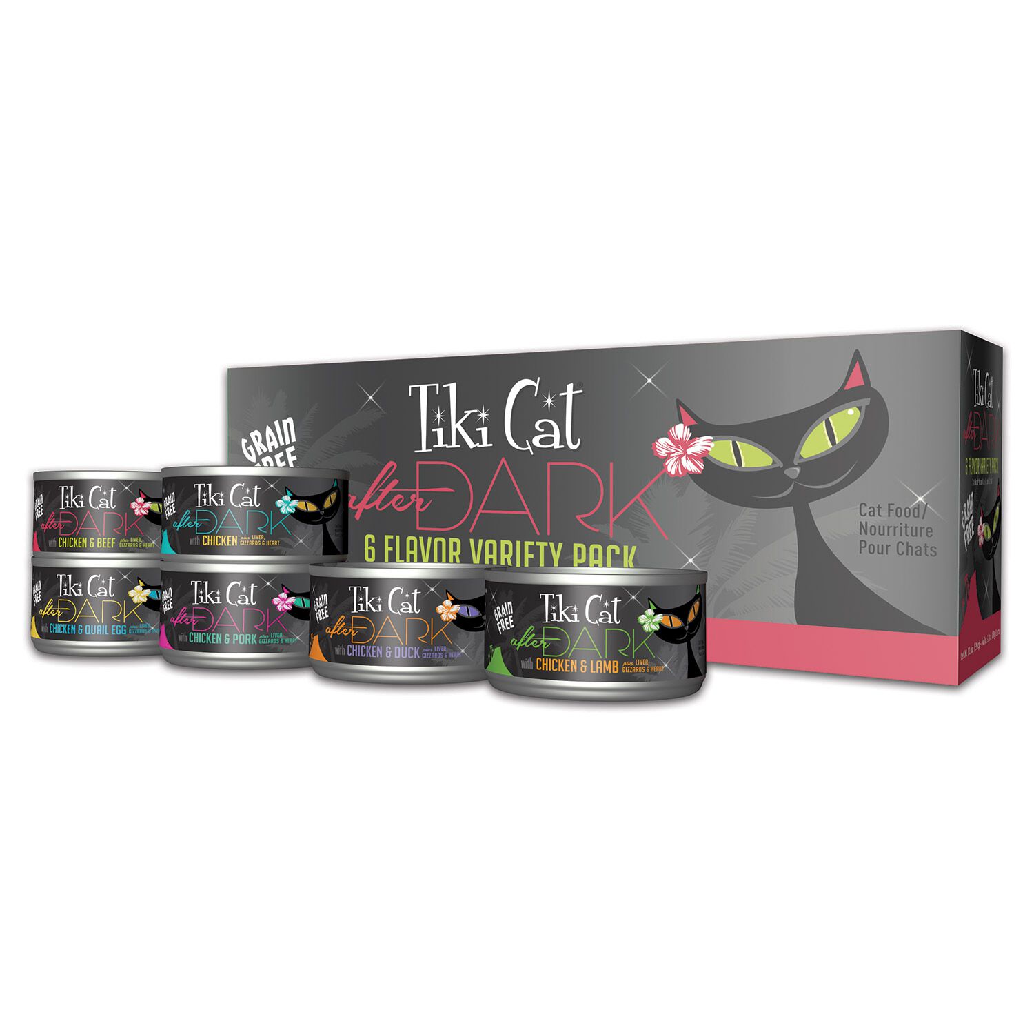 Tiki Cat After Dark Grain-Free Wet Cat Food Variety Pack, 12 X 2.8Oz Cans