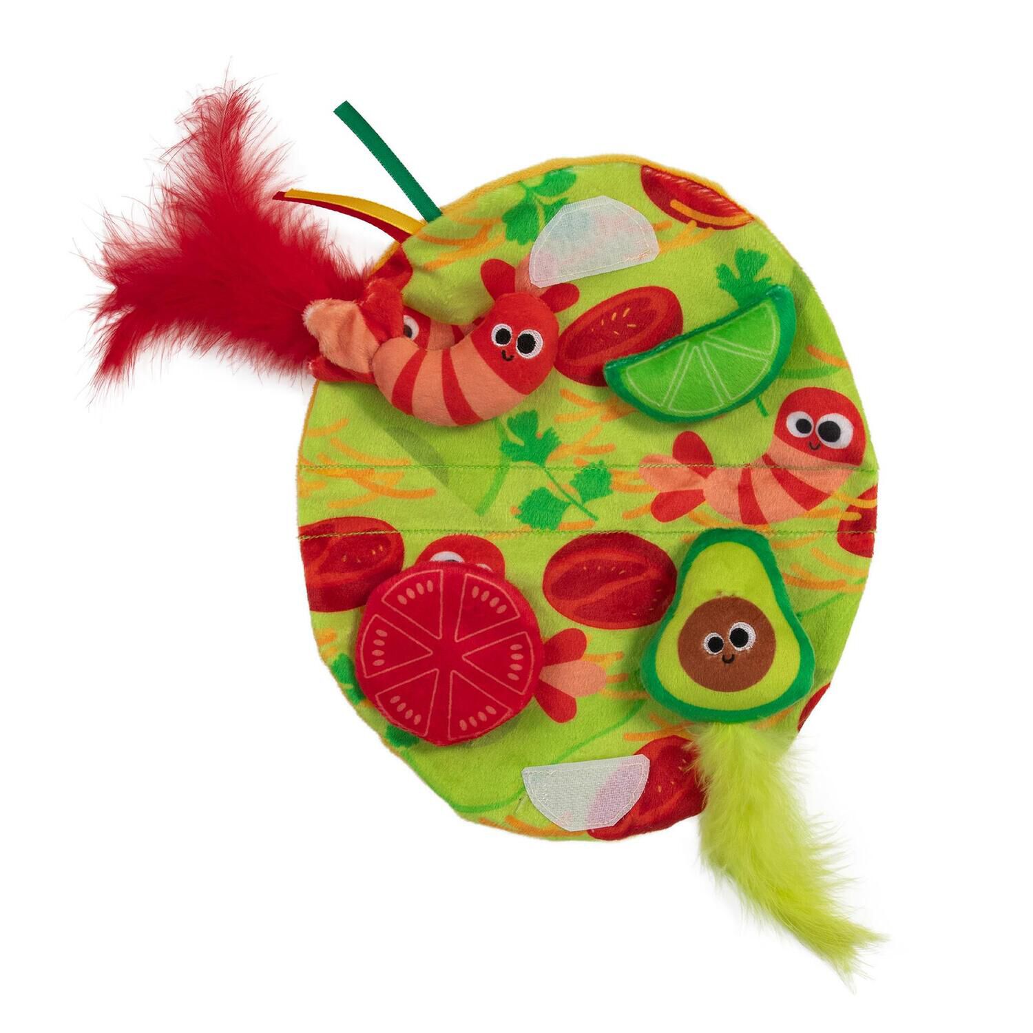 Mad Cat Shrimp Taco Stuffed Play Mat Cat Nip Filled Cat Toy,