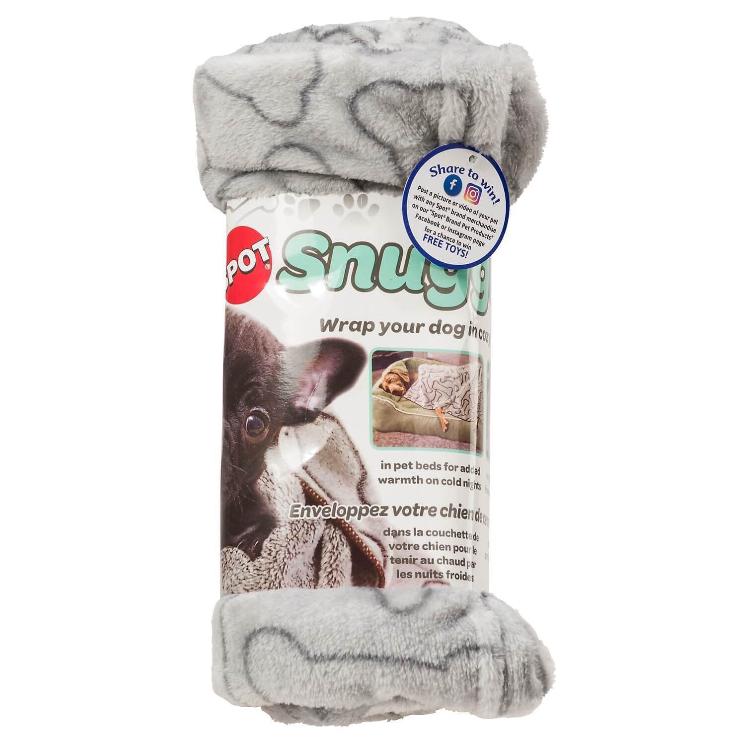 Spot Bones Gray Dog Blanket