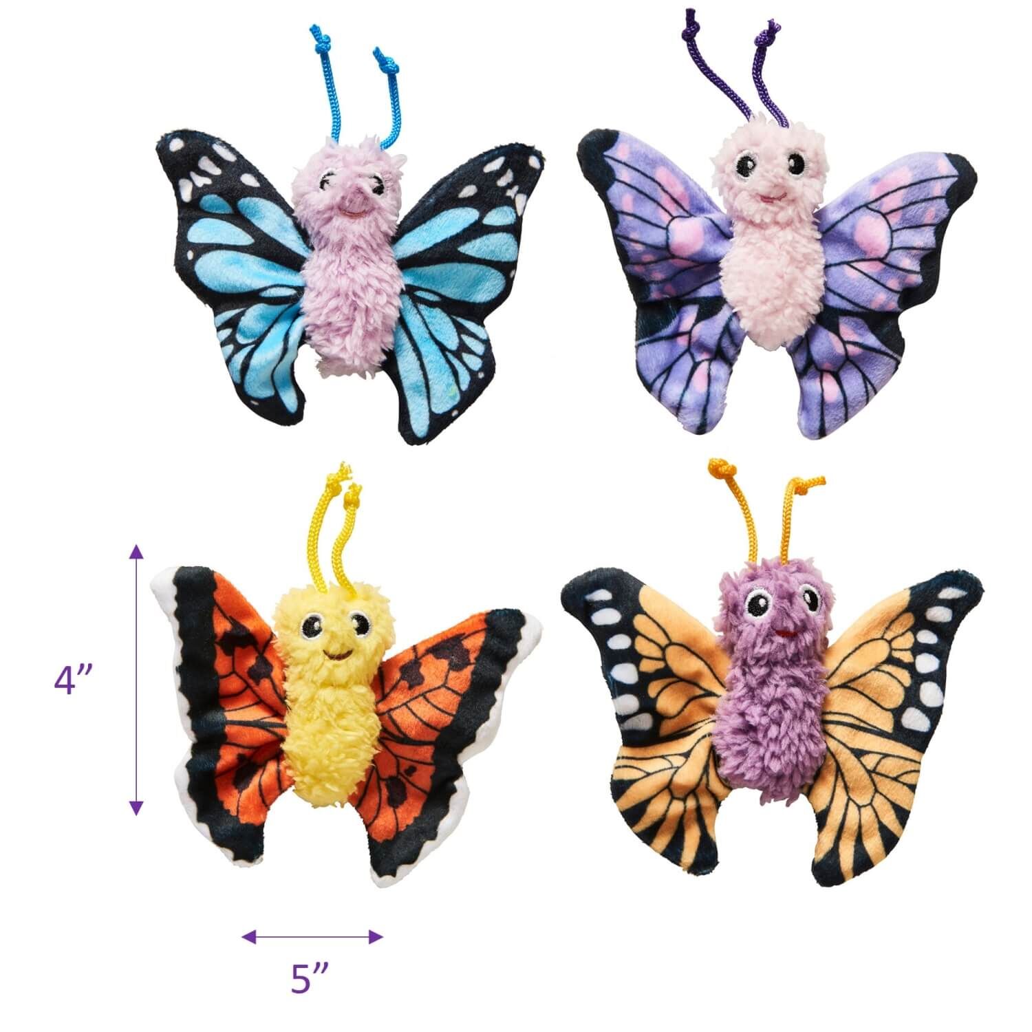 Spot Love The Earth Butterfly Plush Canip Cat Toy - Assorted Colors