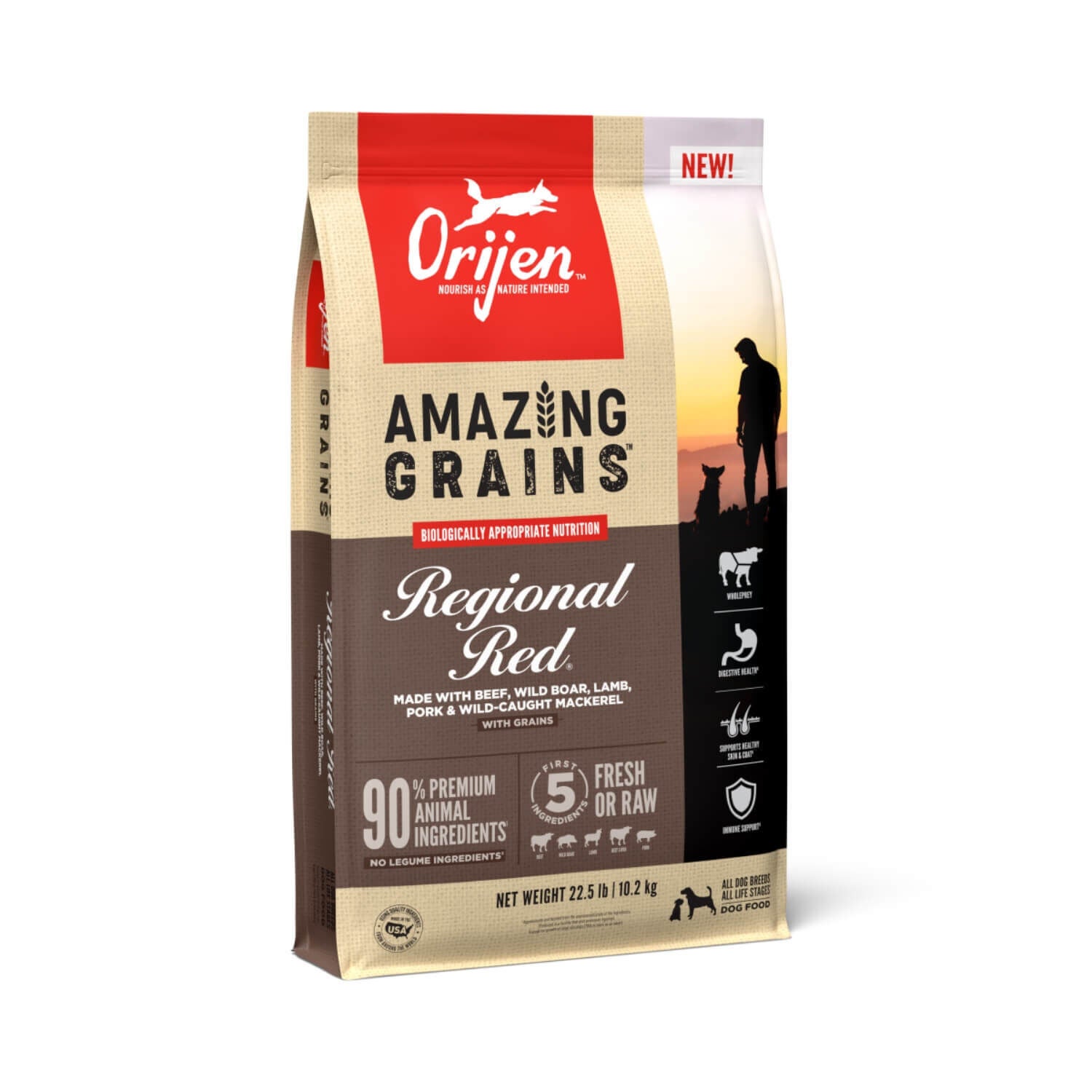 Orijen Amazing Grains High Protein Regional Red Dry Dog Food