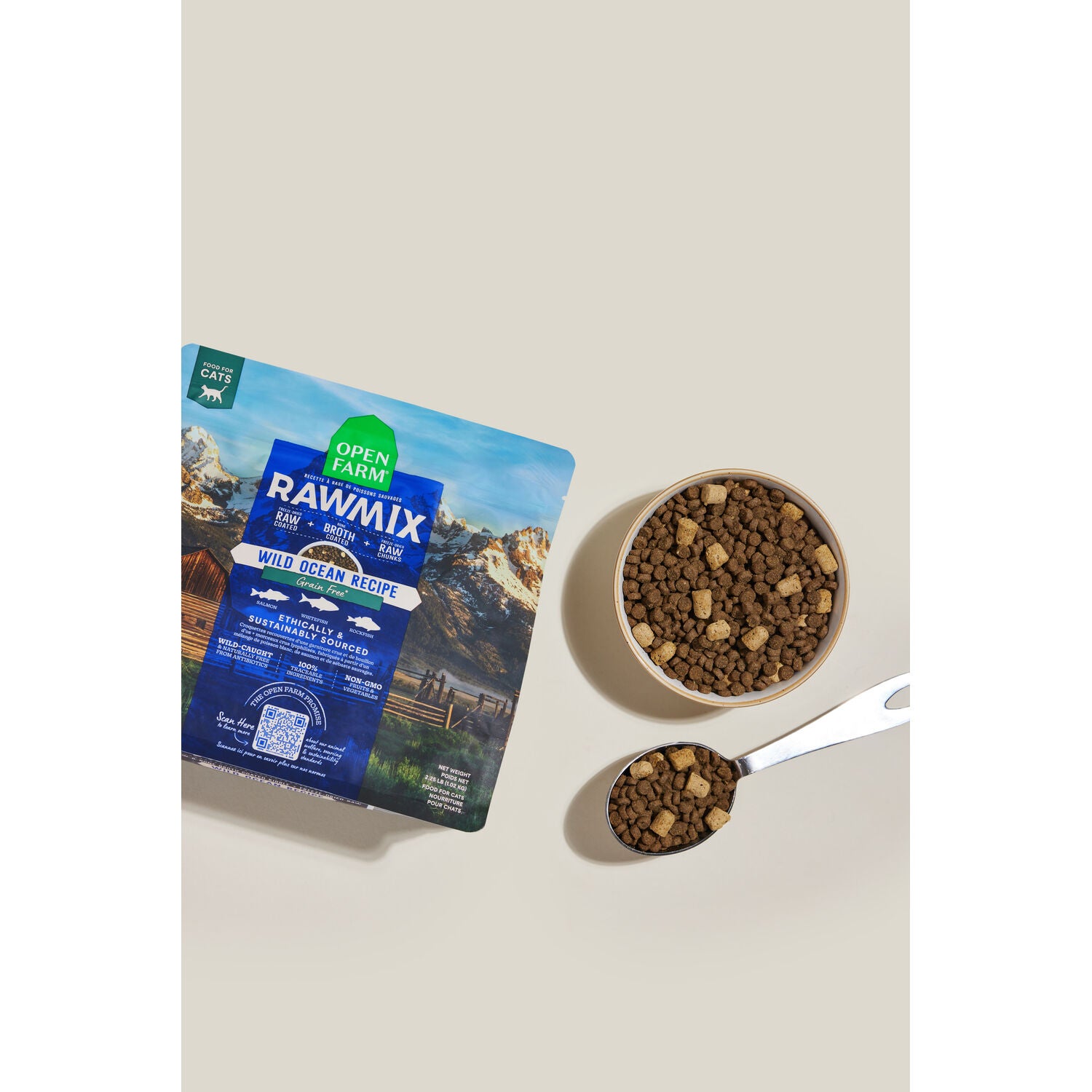 Open Farm Rawmix Wild Ocean Grain Free Dry Cat Food With Freeze-Dried Raw Morsels, 8Lb