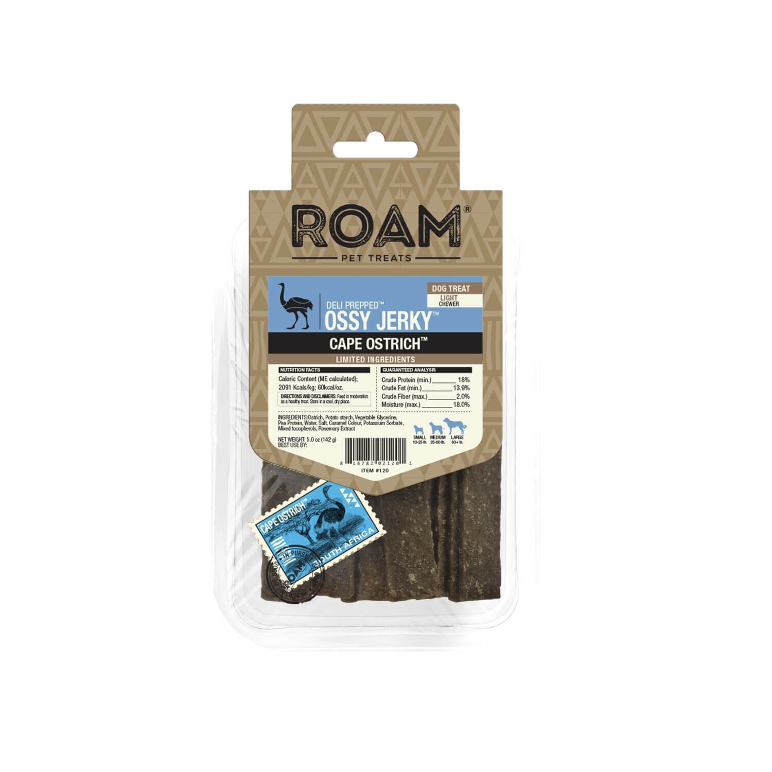 Roam Deli-Prepped Ostrich Jerky Dog Treats