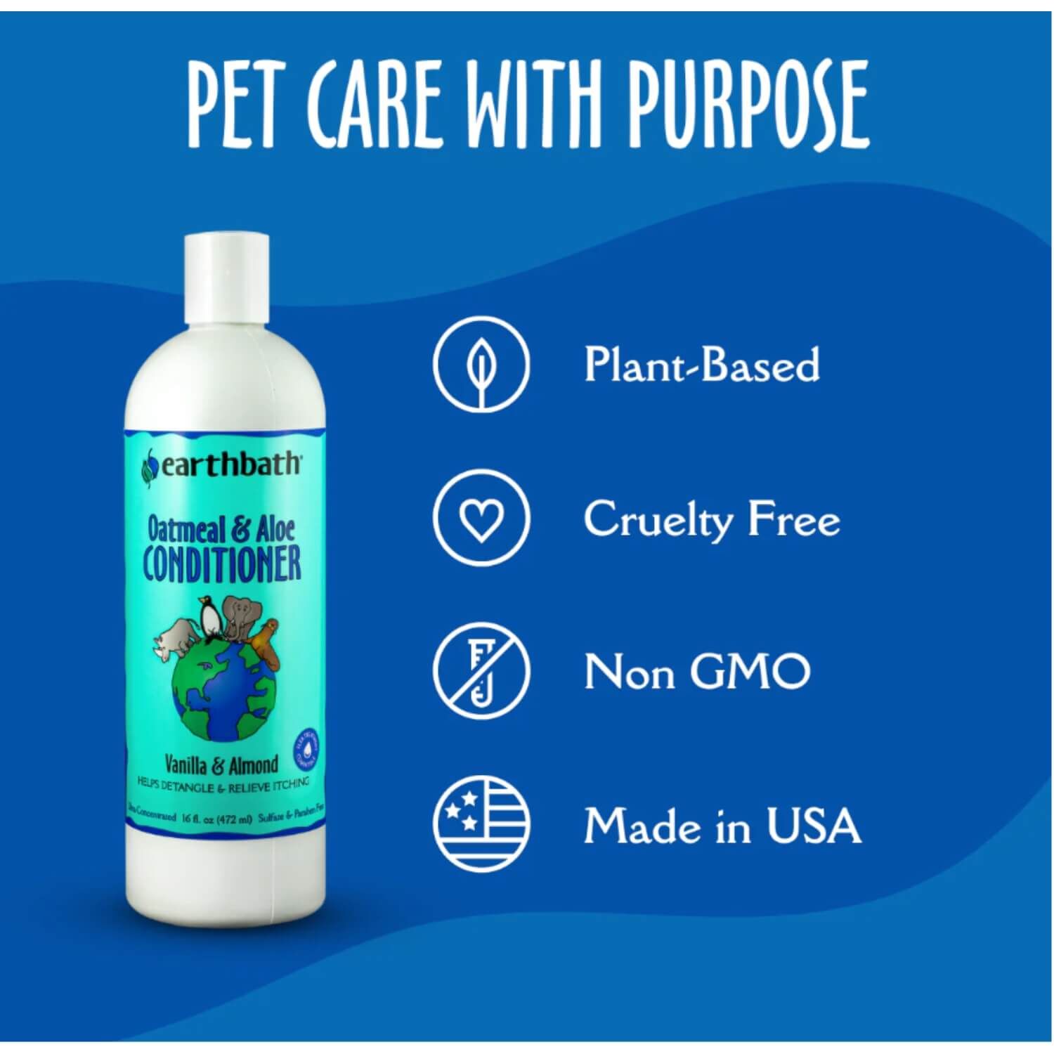Earthbath Oatmeal & Aloe Dog & Cat Conditioner, Vanilla & Almond