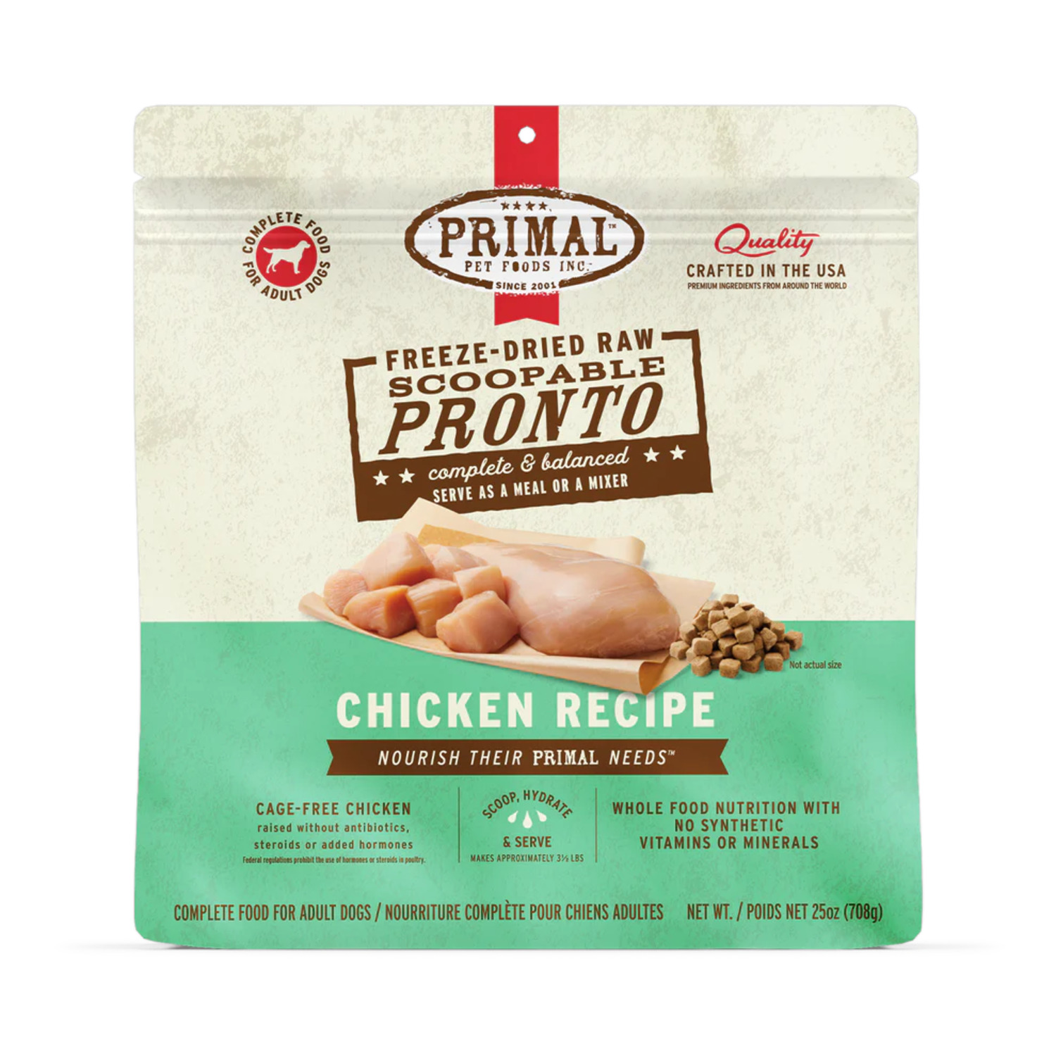 Primal Pronto Freeze-Dried Raw Chicken Recipe Freeze-Dried Dog Food, 25 Oz