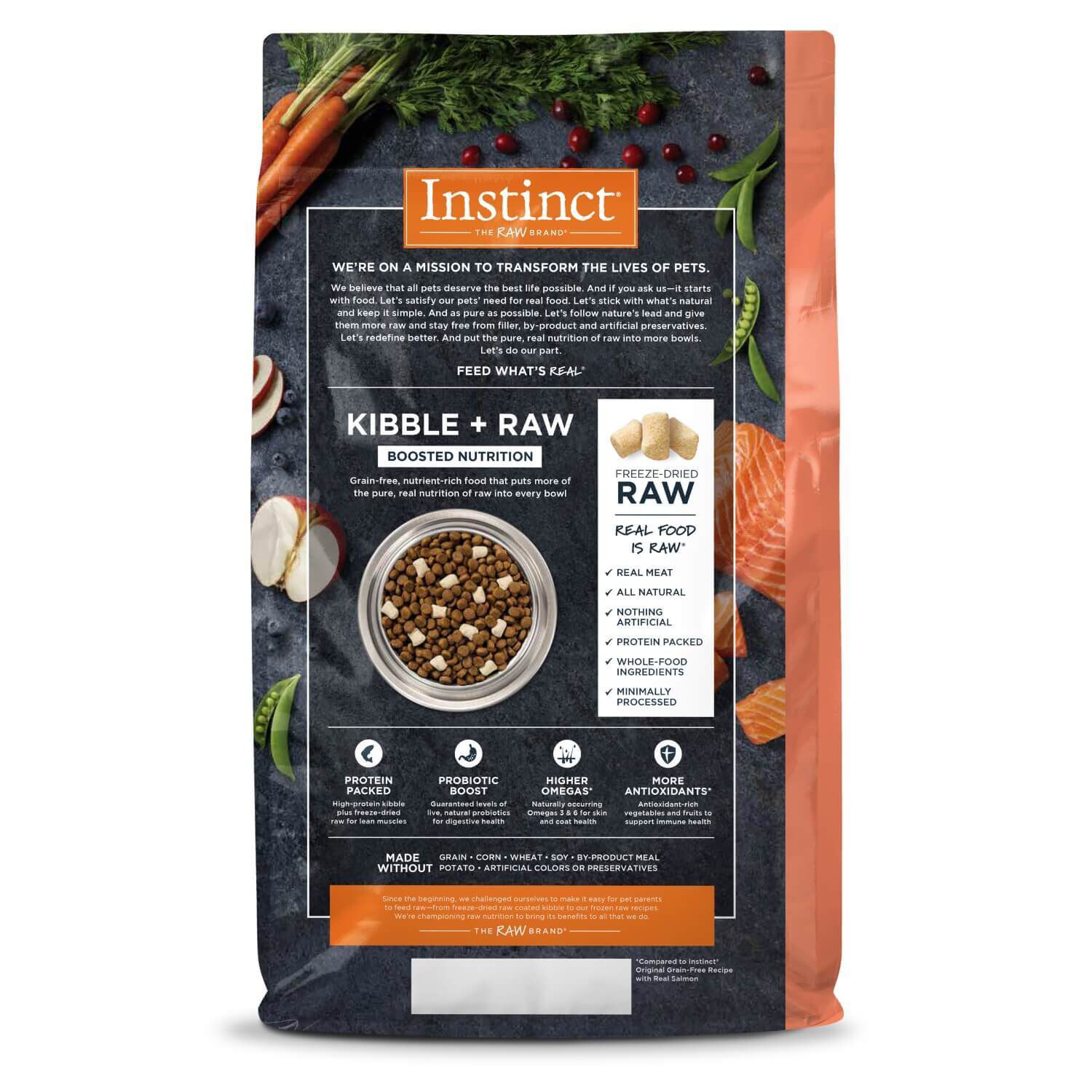 Instinct Raw Boost Grain-Free Recipe With Real Salmon Dry Dog Food, 19-Lb