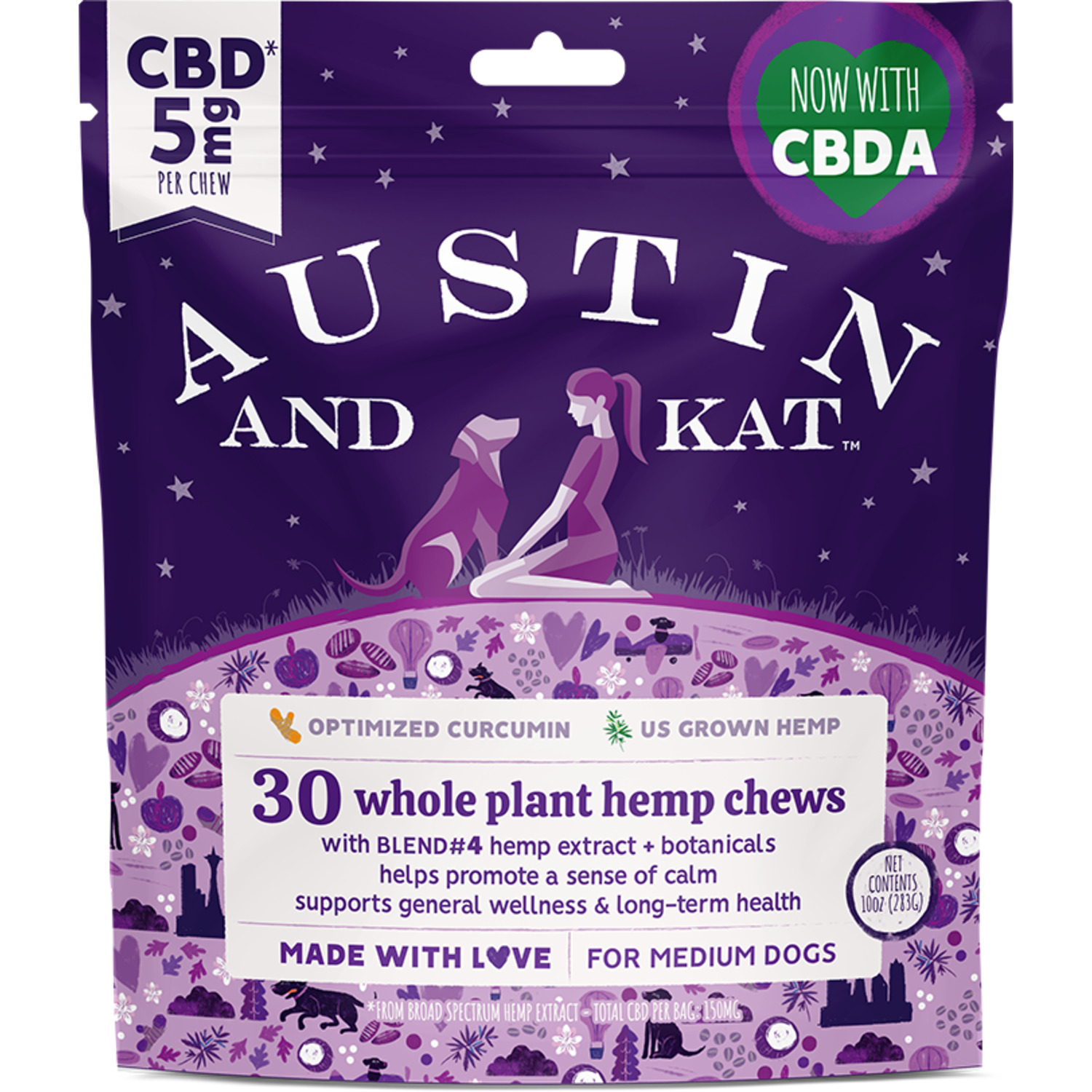 Austin & Kat Austin's Classic 5Mg Cbd Soft Chews Medium Dog Supplements, 30-Ct