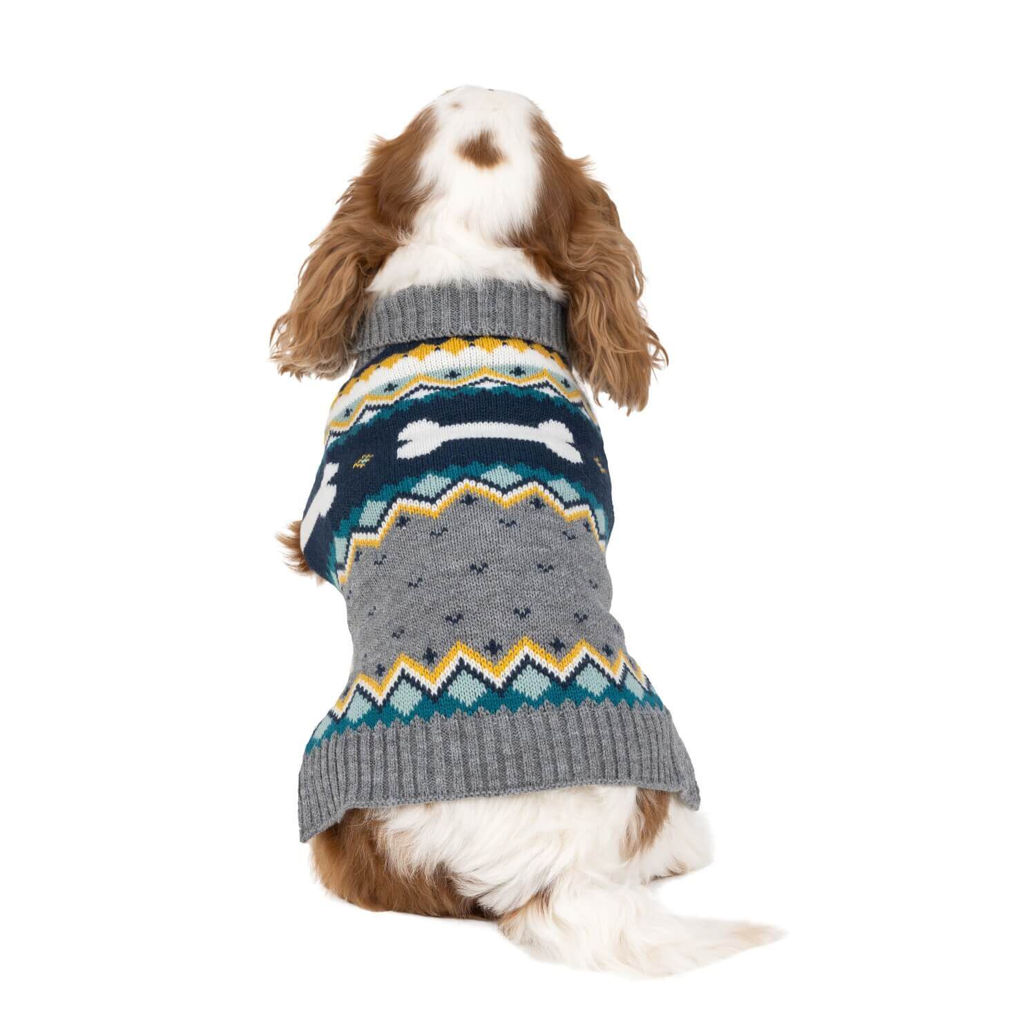 Simply Dog Grey Bone Fall Dog Sweater