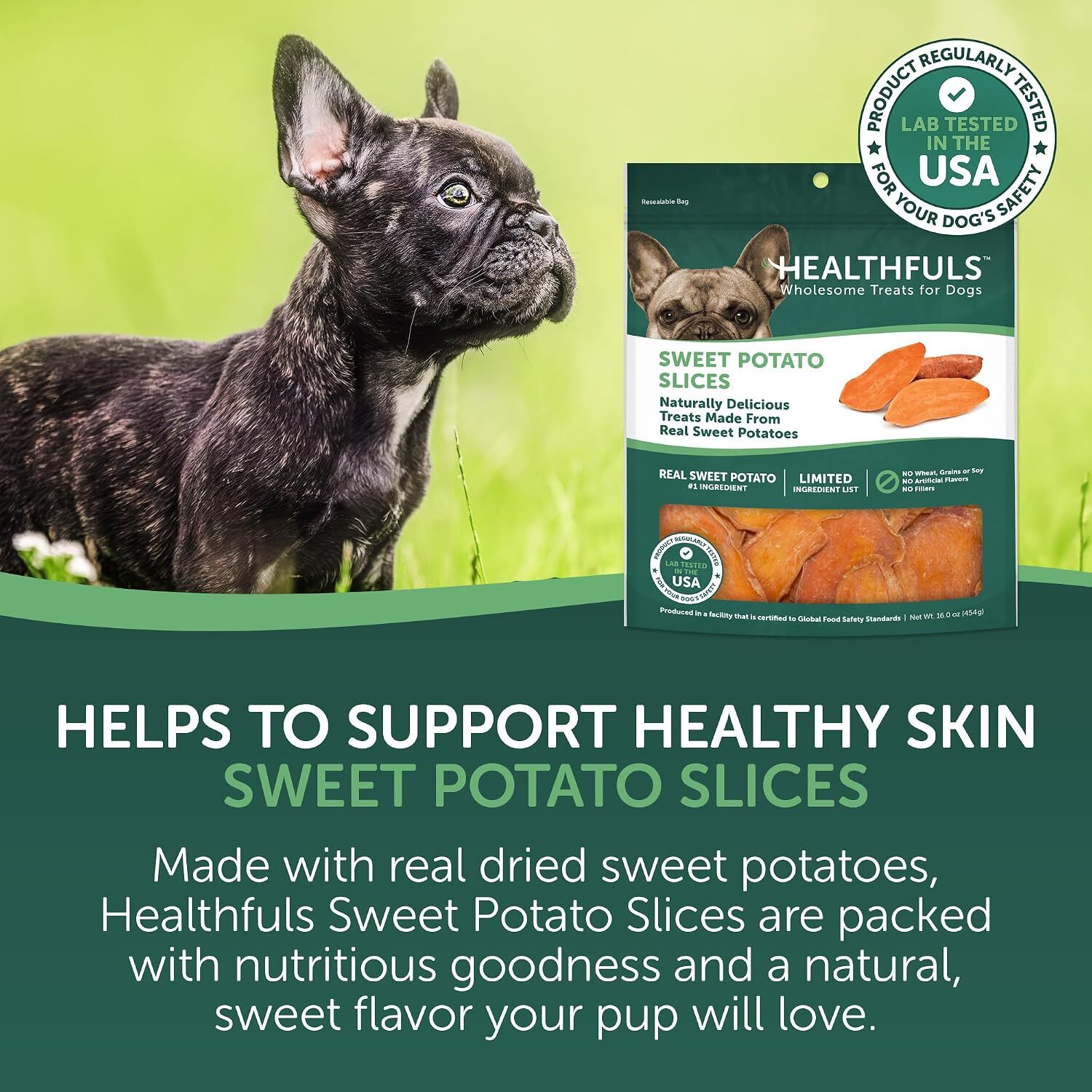 Healthfuls Sweet Potato Slices Natural Dog Treats, 16-Oz Bag