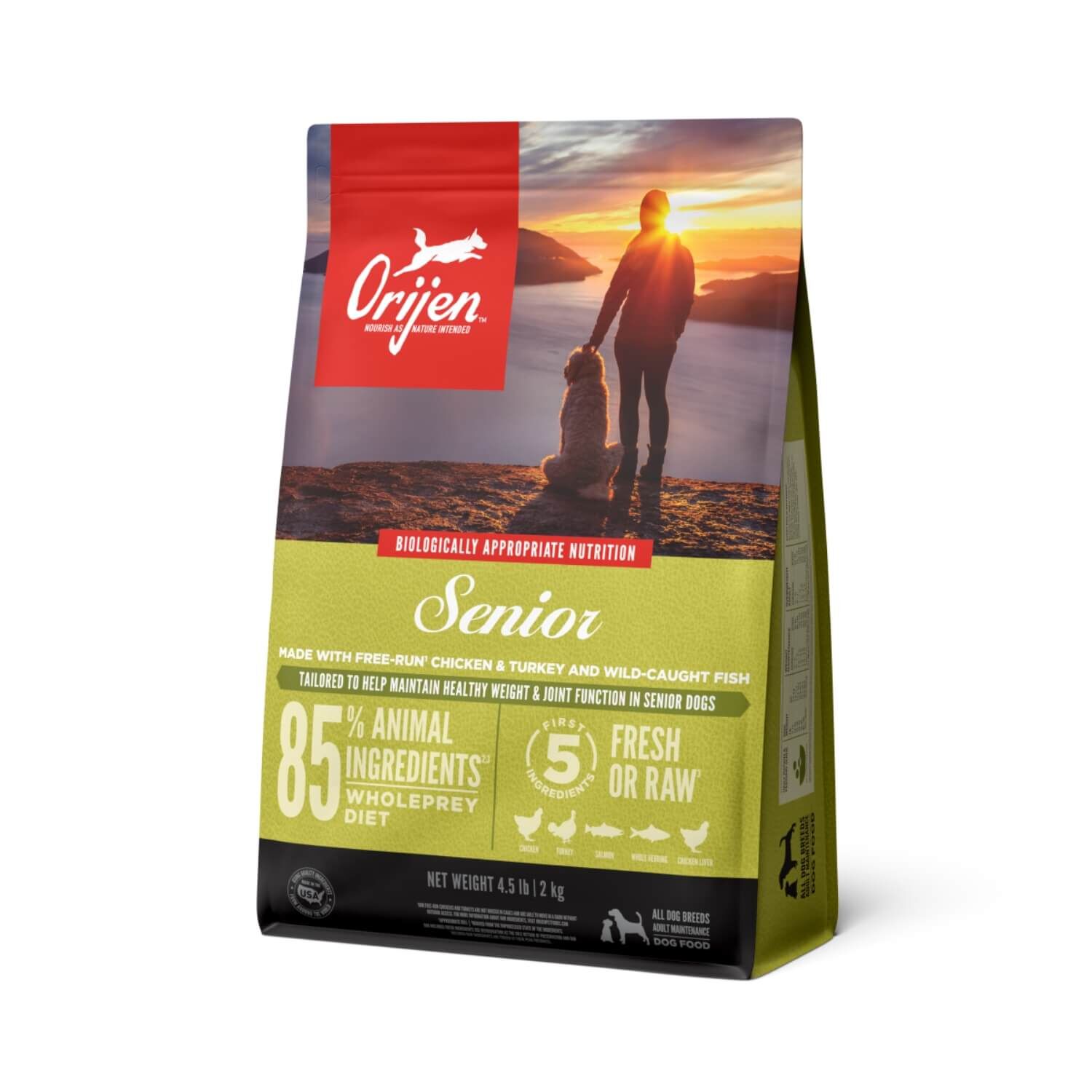Orijen Fresh & Raw Animal Ingredients High Protein Grain Free Senior Guardian Dry Cat Food