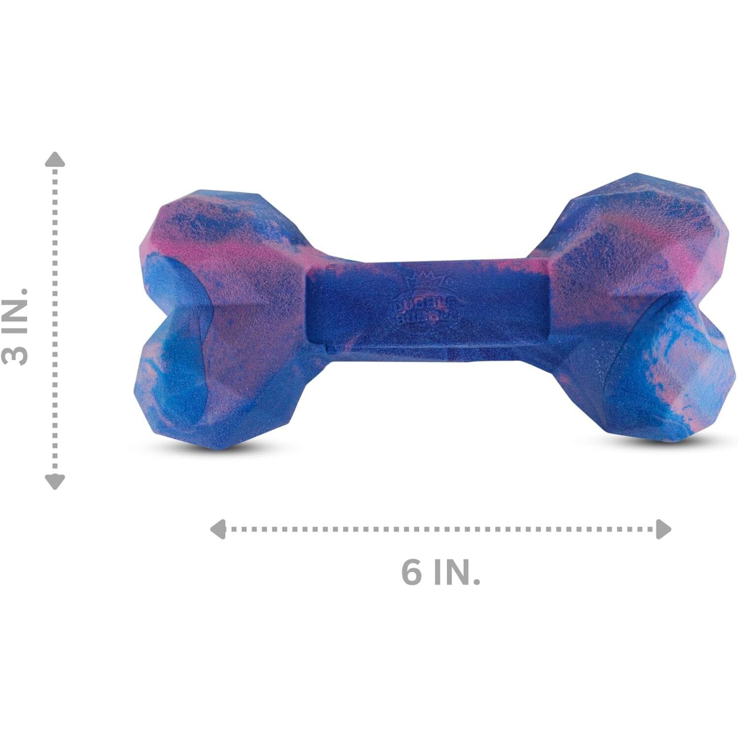 Tootsie Double Bubble Geo Bone Durable Dog Chew Toy, 6"