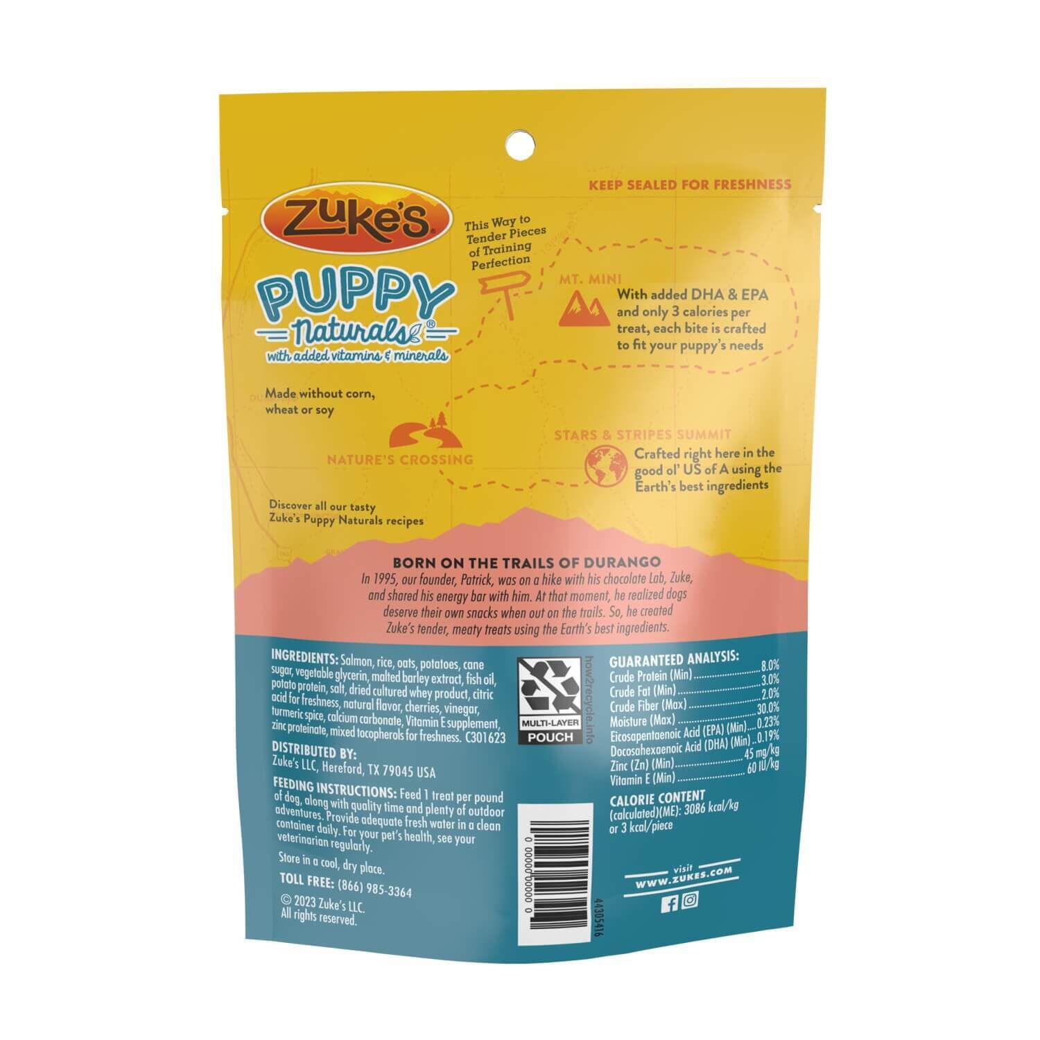 Zuke's Naturals Soft & Chewy Puppy Naturals Treats, Salmon Recipe, 5-Oz