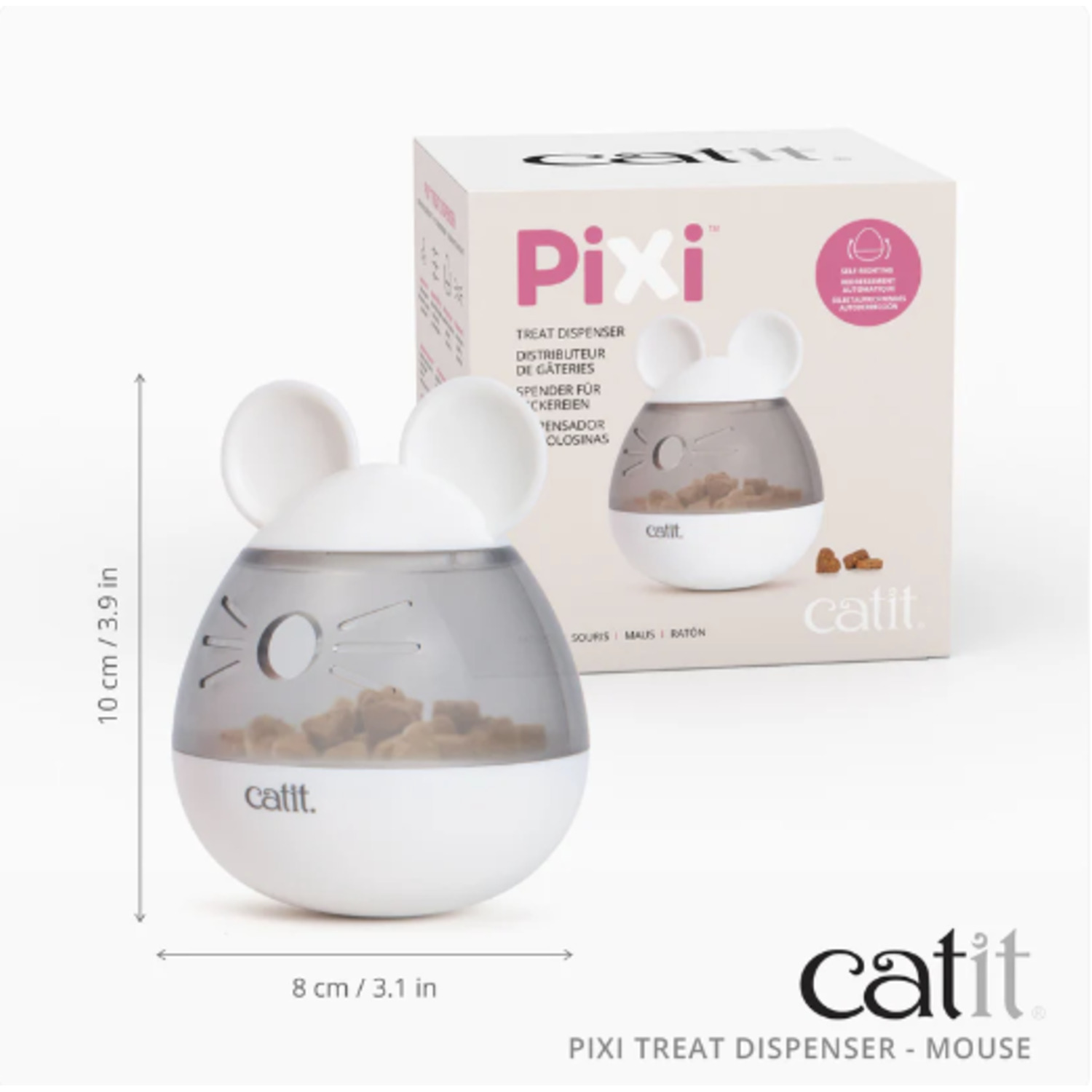 Catit Pixi Treat Dispensing Interactive Cat Toy, Mouse - 3.2"