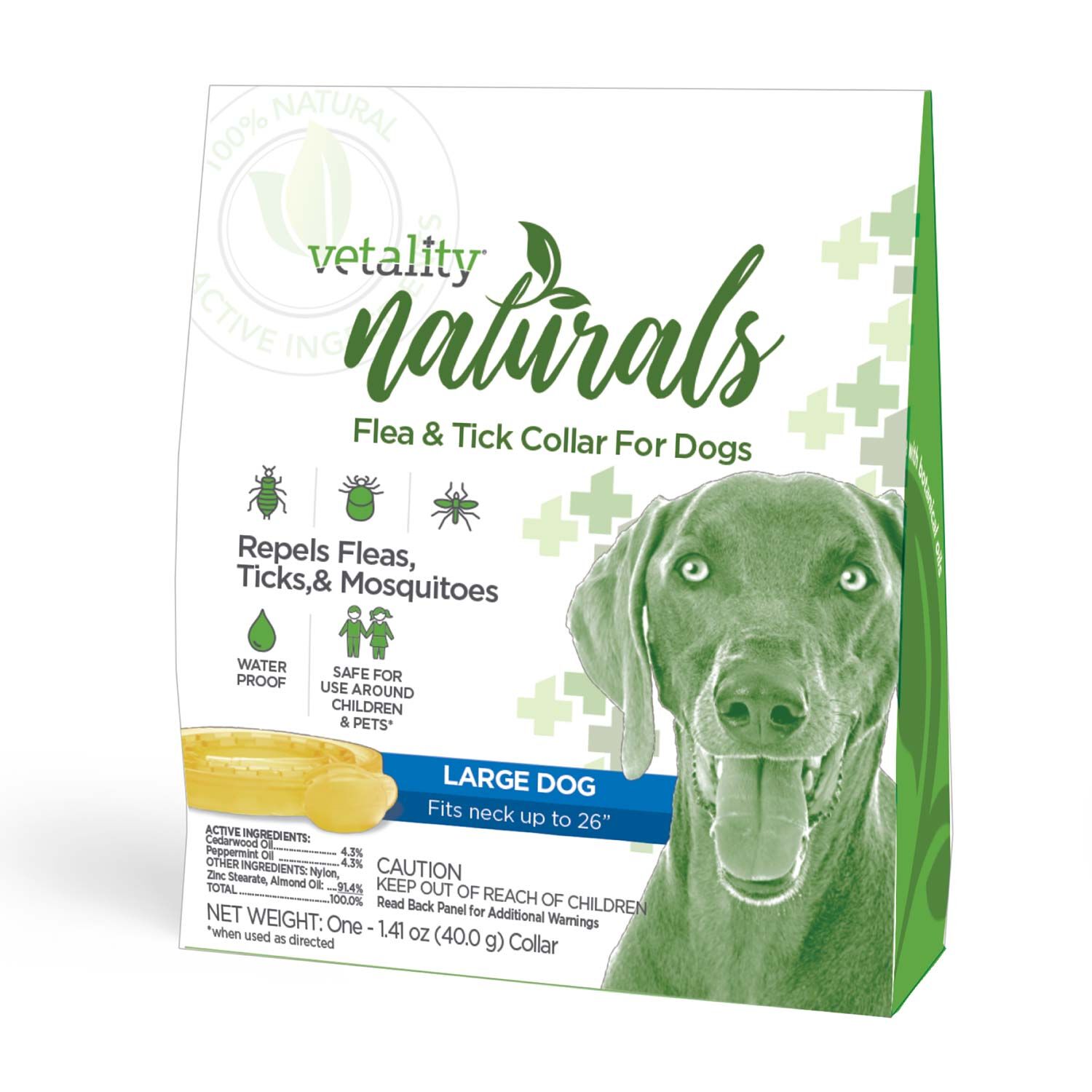 Vetality Naturals Flea & Tick Dog Collar For Large Dogs - 4 Months Protection