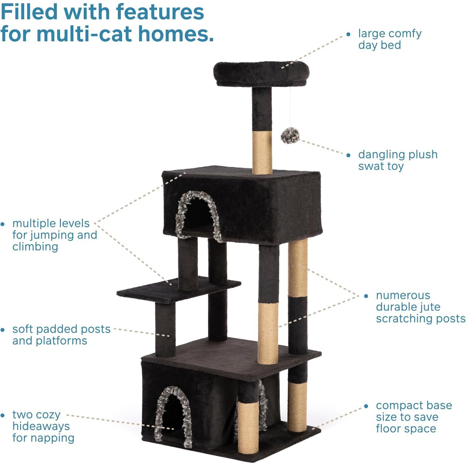 Prevue Pet Products Dark Tower Cat Tree Tower And Hideout