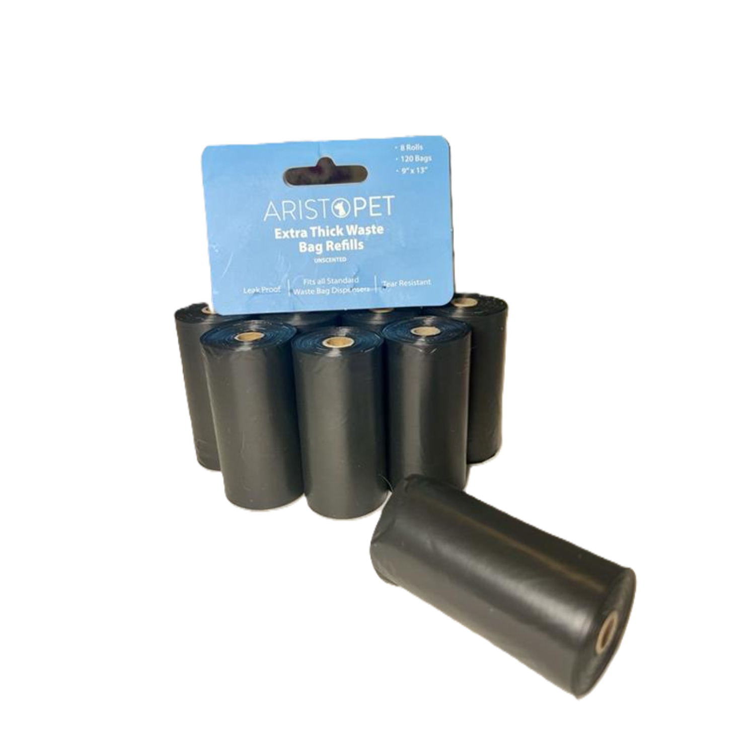 Aristopet Extra Thick Unscented Dog Poop Bags, 8 Rolls - 120 Bags