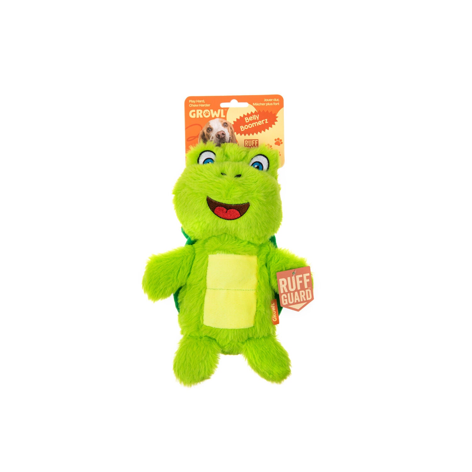 Growl Belly Boomerz Tina The Turtle Squeaky Dog Toy, 9.3"