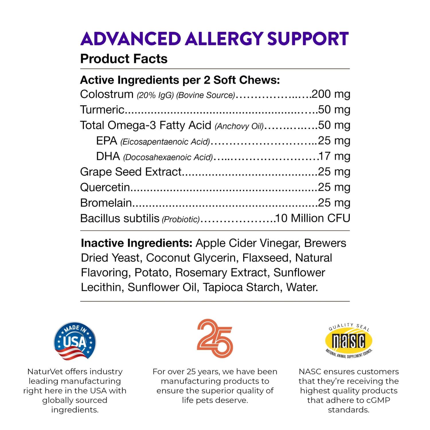 Naturvet Evolutions Advanced Allergy Support Soft Chew Supplements For Dogs