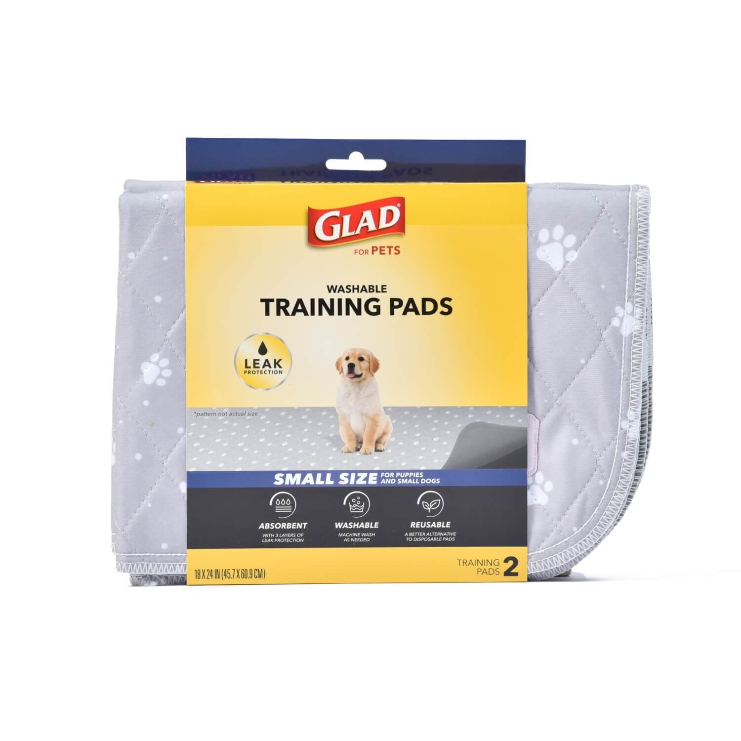 Glad For Pets Washable Training Pads For Dogs - 2 Pack