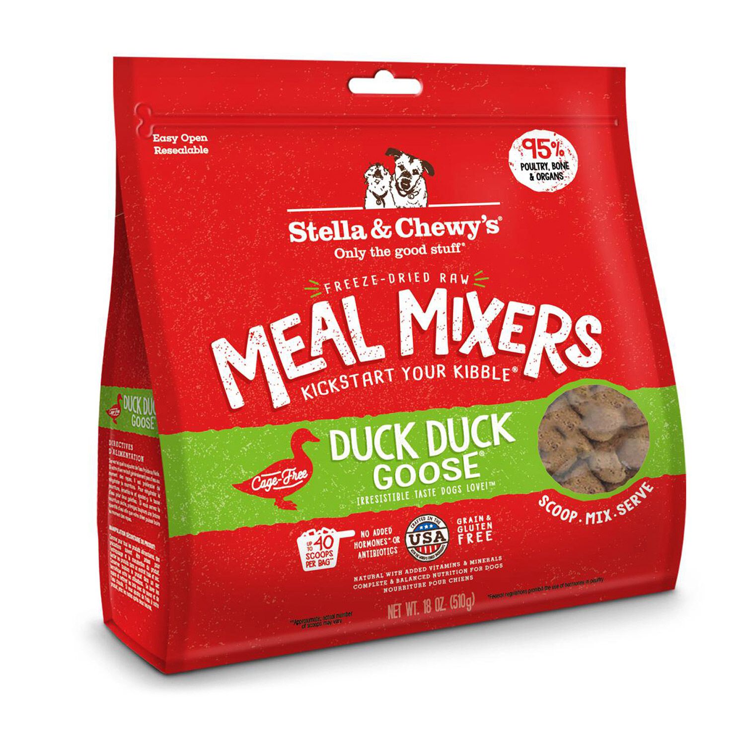 Stella & Chewy's Freeze-Dried Raw Meal Mixers Dog Food Topper - Duck Duck Goose Recipe