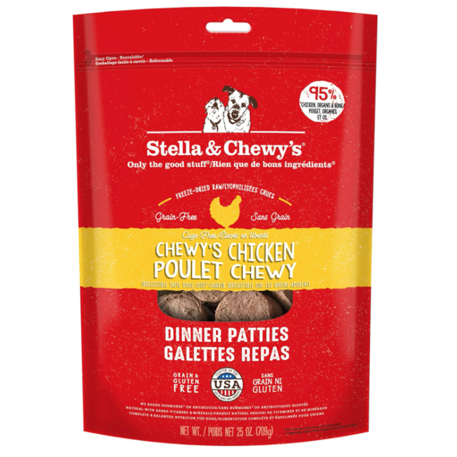 Stella & Chewy's Freeze-Dried Chicken Dinner Patties Dog Food, 25Oz
