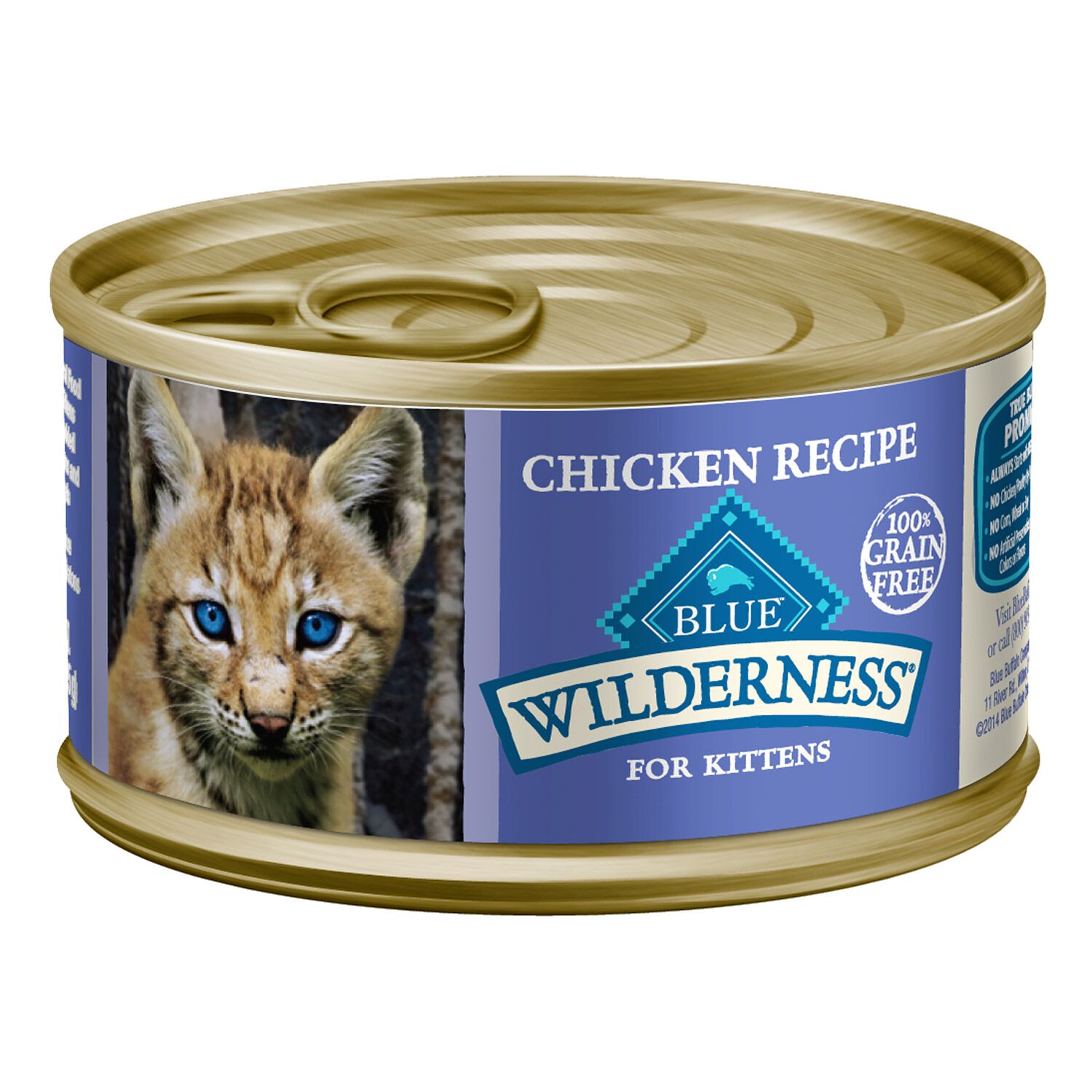 Blue Buffalo Wilderness Grain-Free Chicken Recipe Wet Cat Food For Kittens, 3Oz