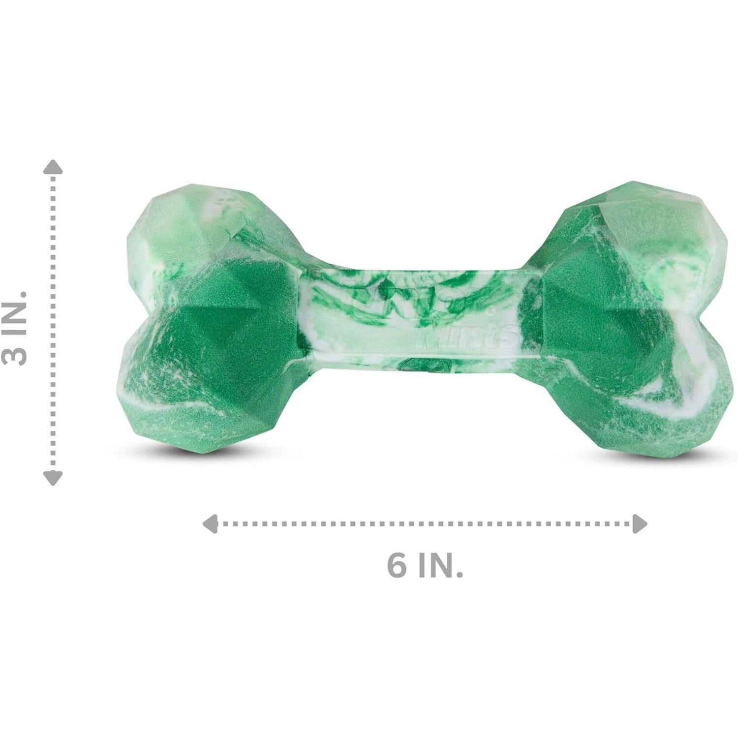 Tootsie Junior Mints Geo Bone Durable Rubber Dog Chew Toy, 6"