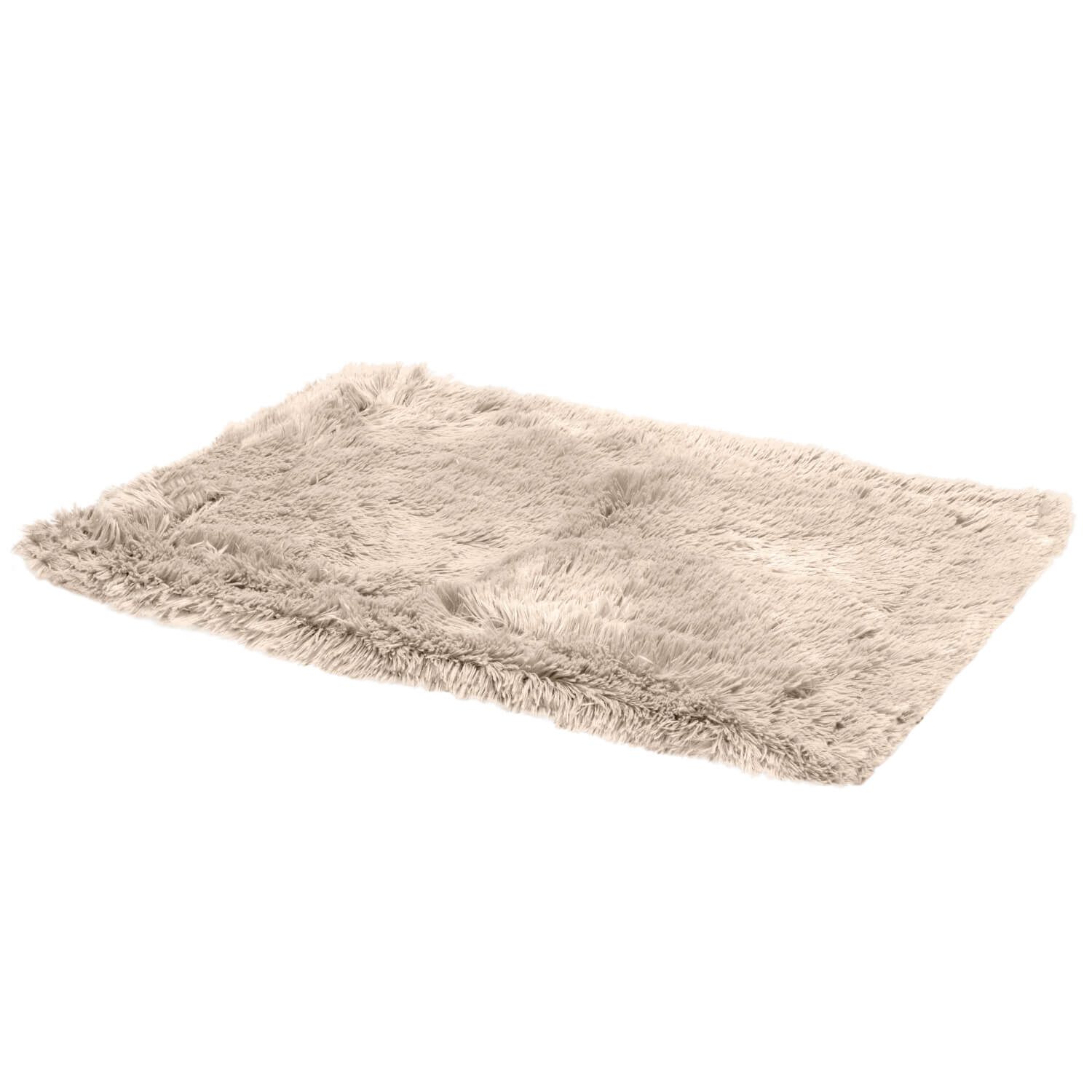 Furhaven Luxury Calming Plush Long Fur & Velvet Waterproof Dog & Cat Blanket - Taupe, 30"X20"