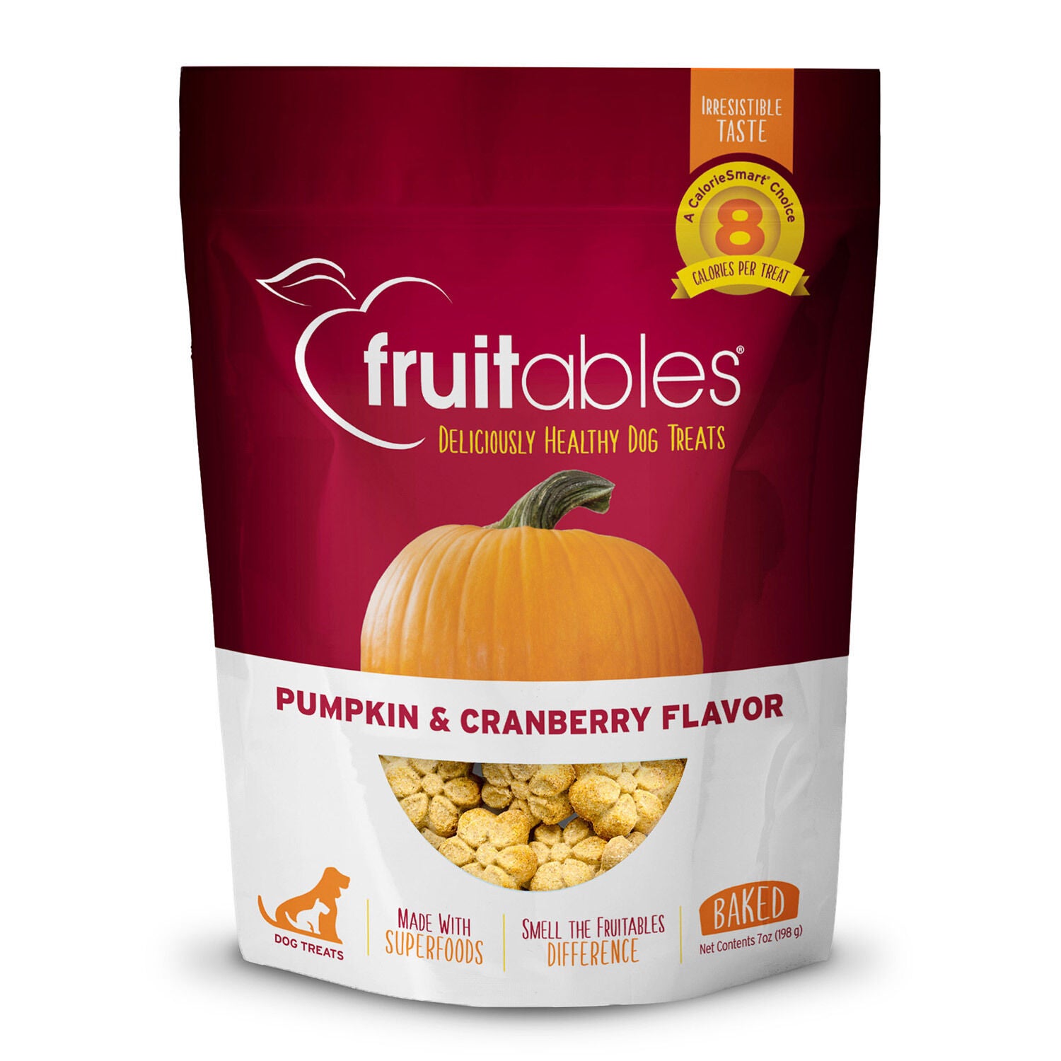Fruitables Baked Pumpkin & Apple Flavor Healthy Low Calorie Dog Treats