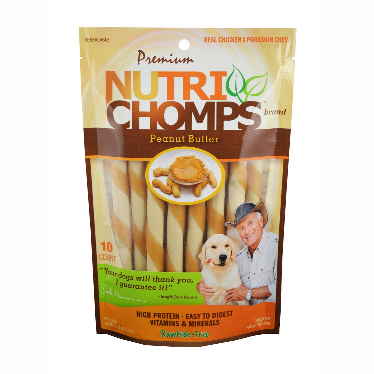 Nutri Chomps Peanut Butter Flavor Mini Twists Dog Treat