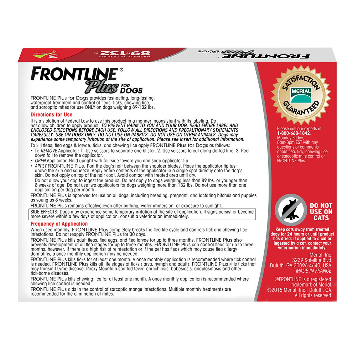 Frontline Plus Flea & Tick Treatment For Dogs 89-132Lbs