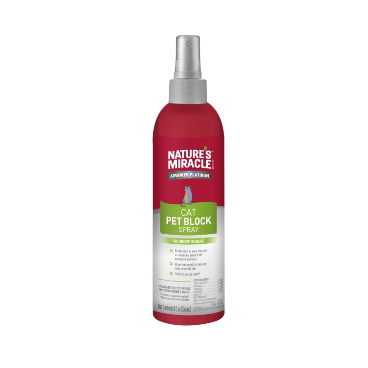 Nature's Miracle Advanced Platinum Cat Pet Block Spray, 8Oz