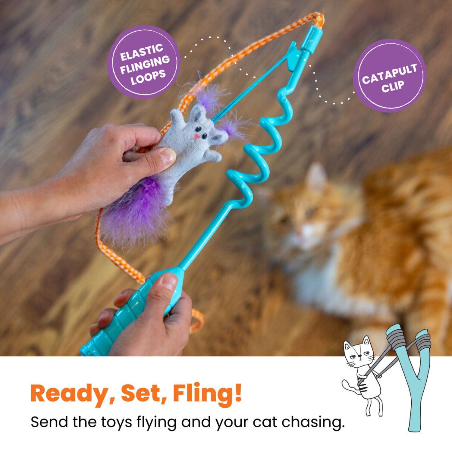 Catstages Catapult Spring Wand & Teaser Cat Toy