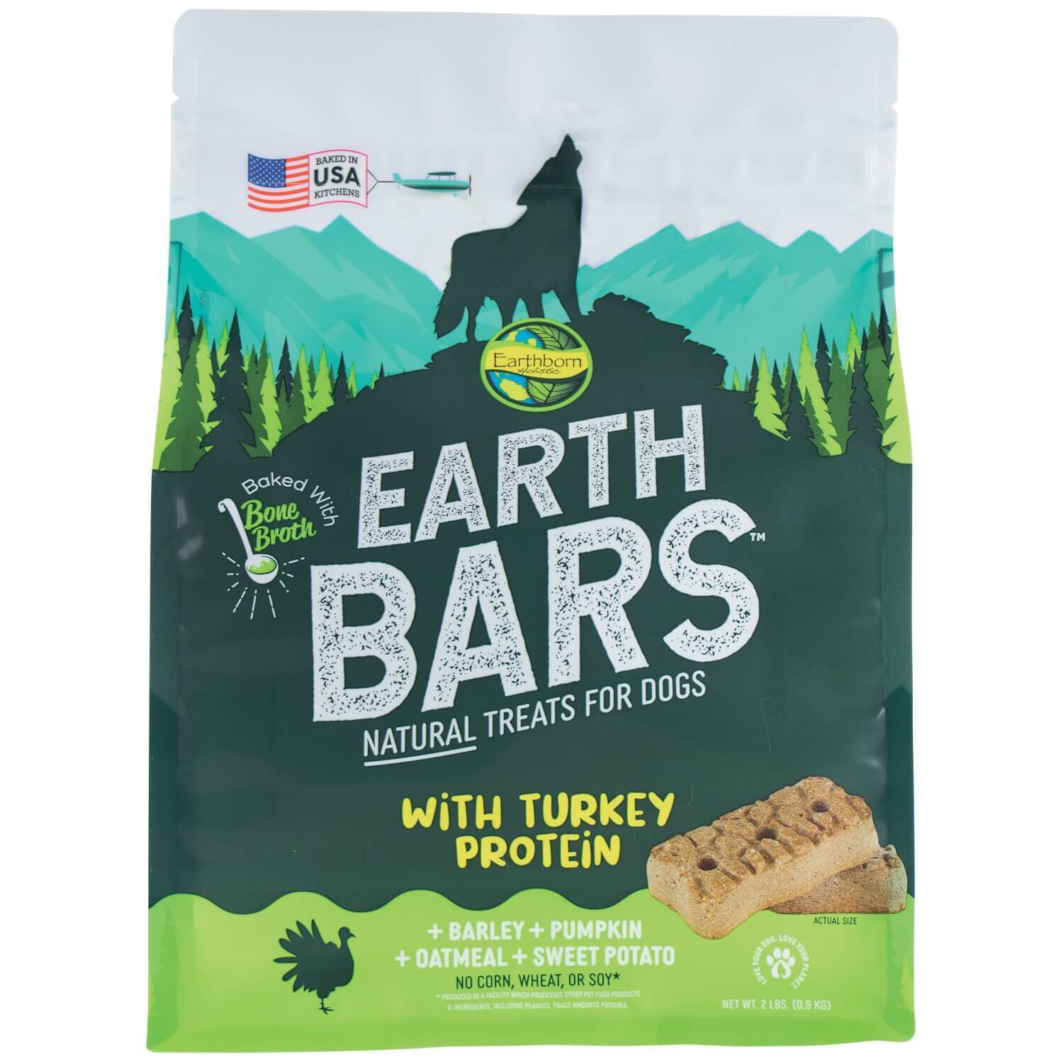 Earthborn Holistic Earthbars Turkey Flavor Medium Biscuits For Dogs