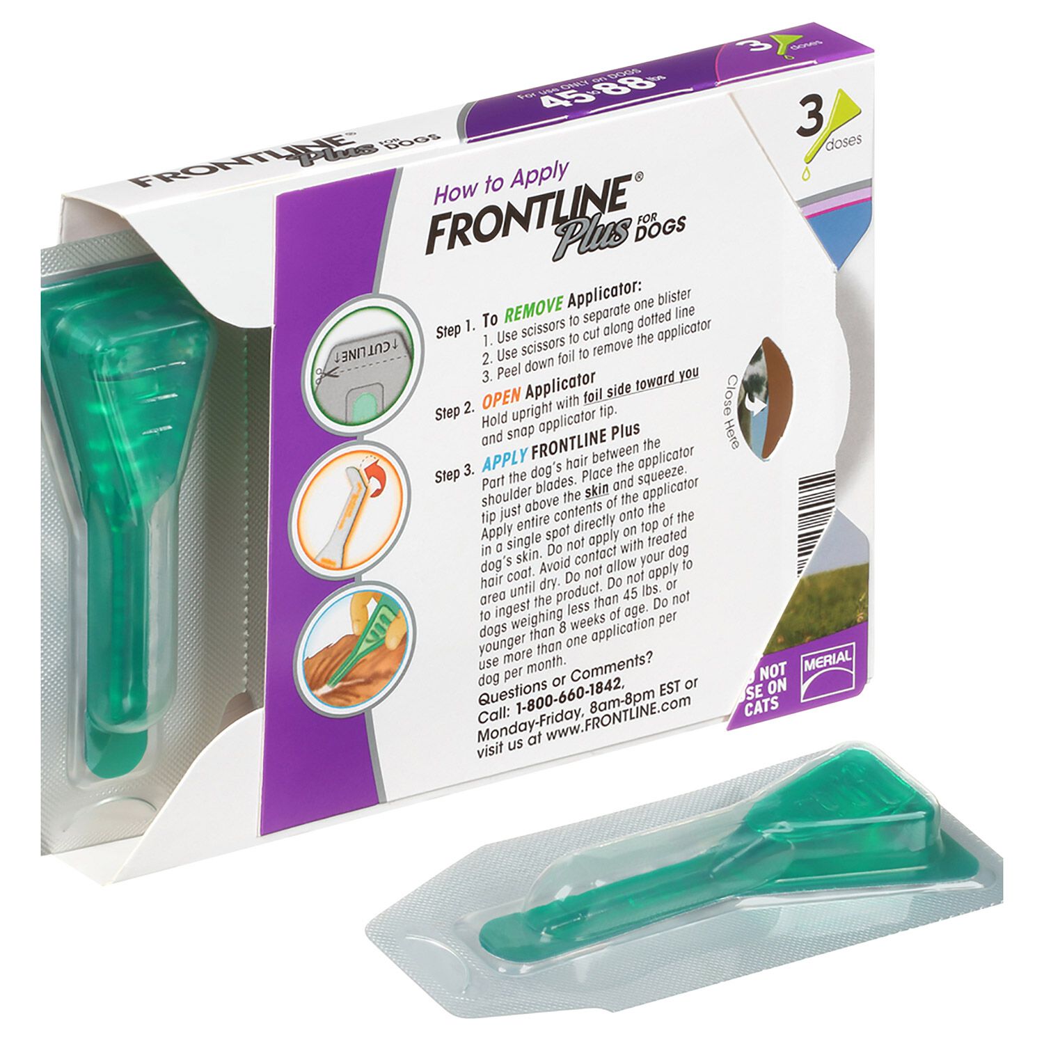 Frontline Plus Flea & Tick Treatment For Dogs 45-88Lbs