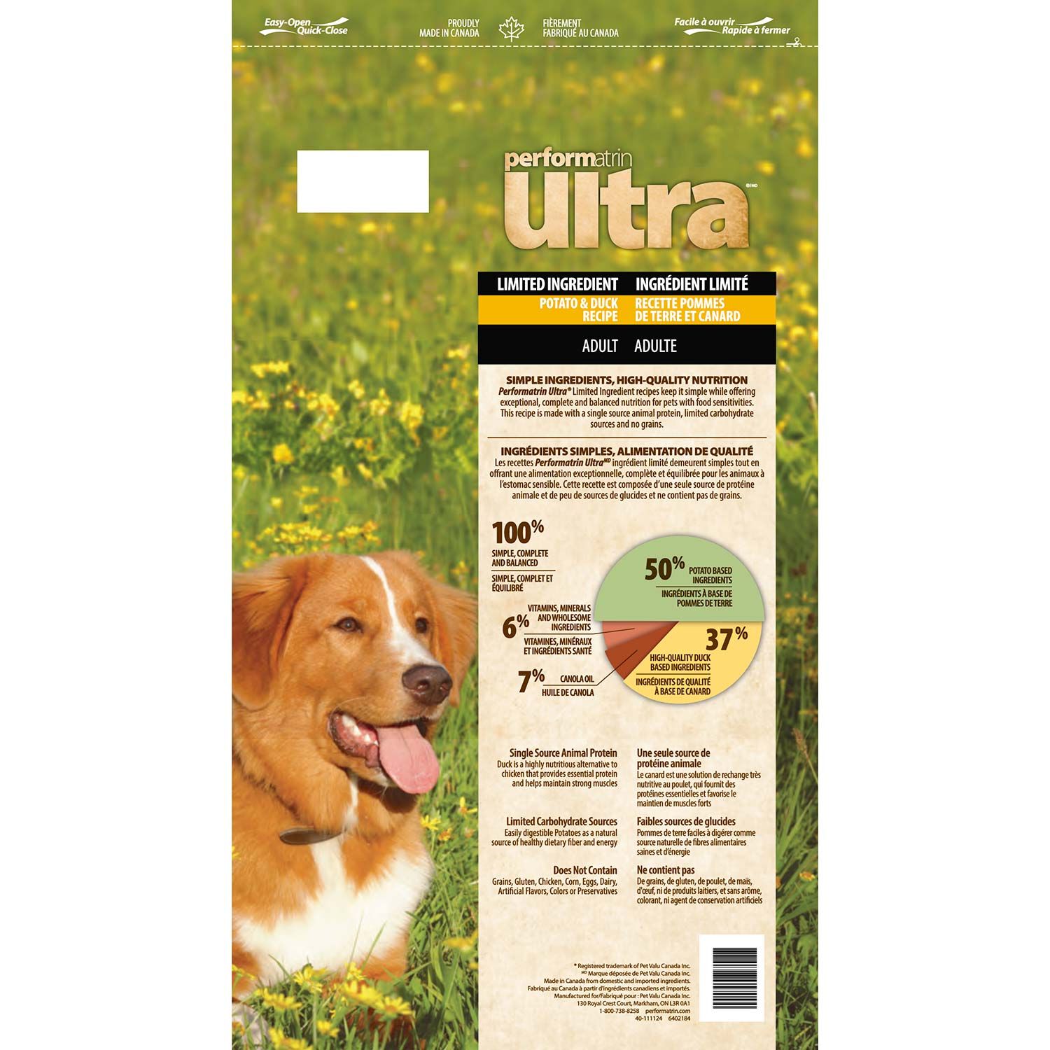 Performatrin Ultra Limited Ingredient Potato & Duck Adult Dry Dog Food