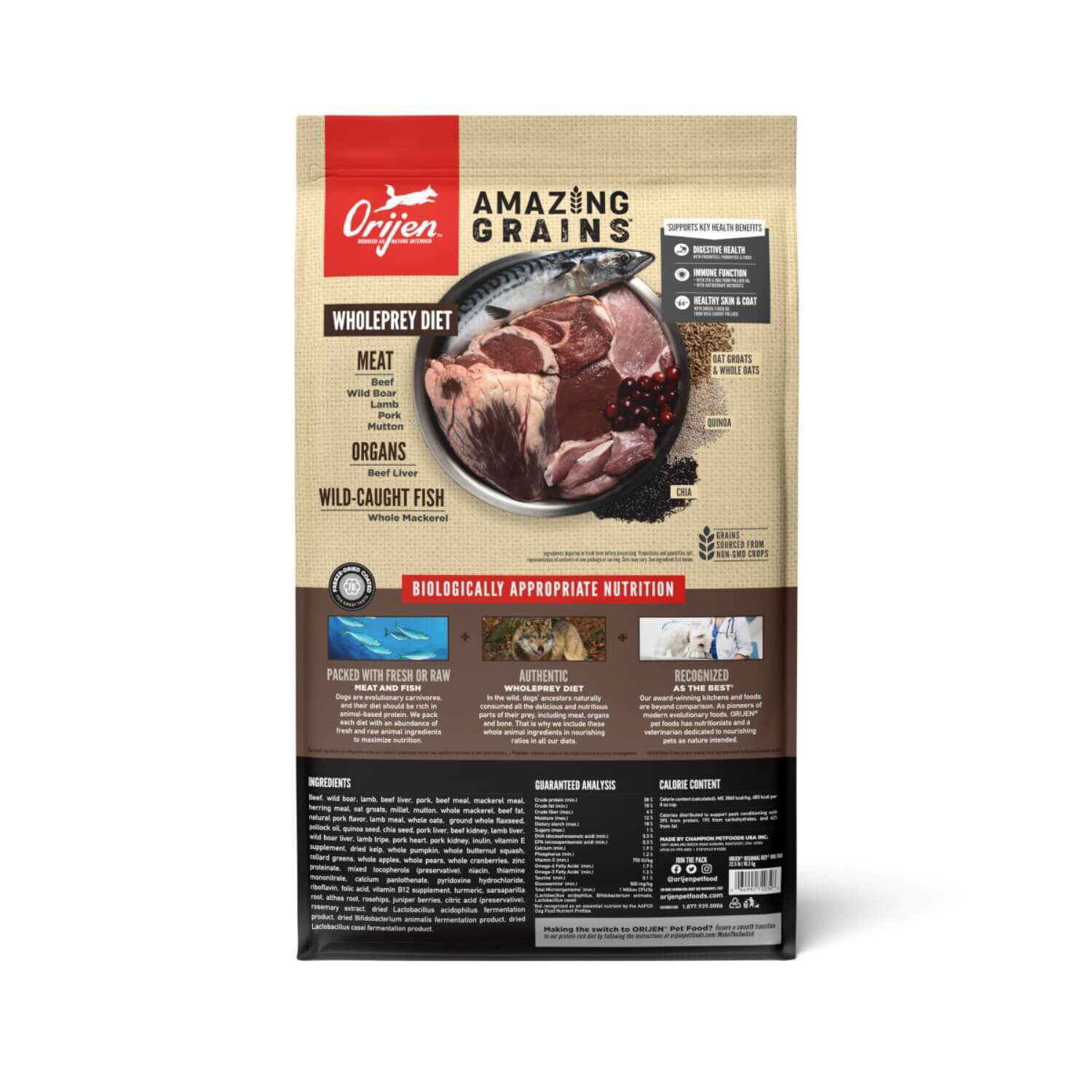 Orijen Amazing Grains High Protein Regional Red Dry Dog Food