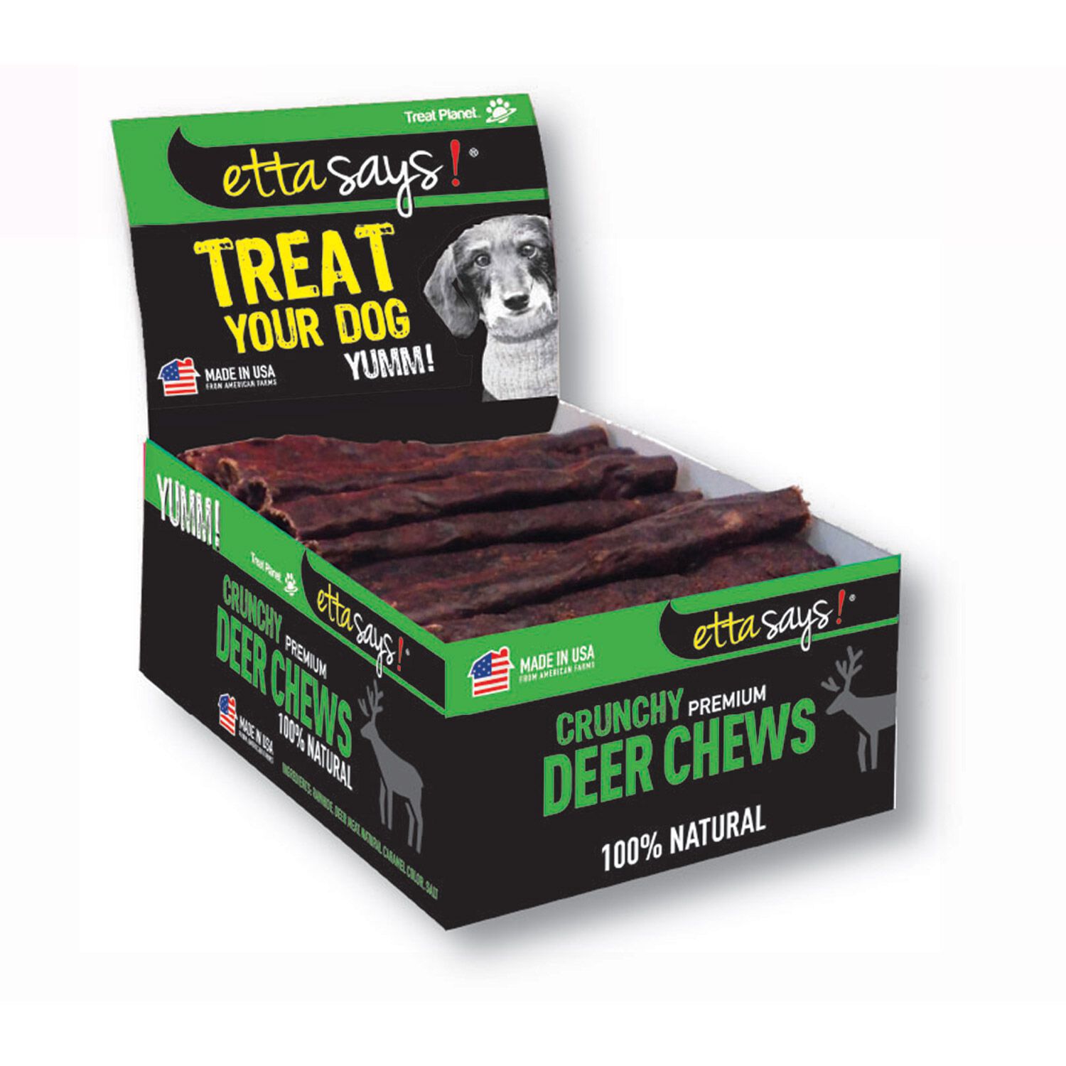 Etta Says! Natural Deer Chews Crunchy Dog Treat