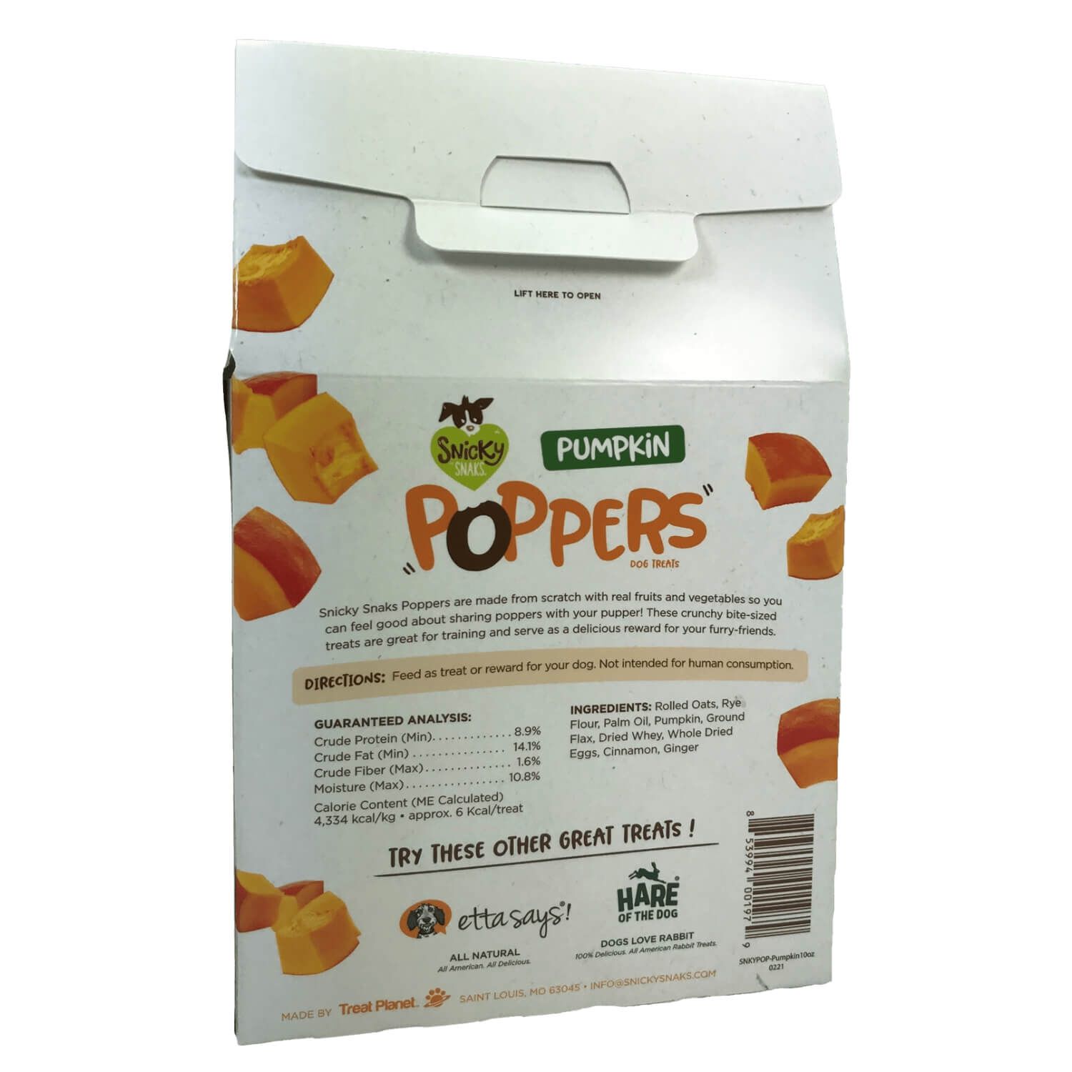 Snicky Snaks Pumpkin Poppers Crunchy Dog Training Treats