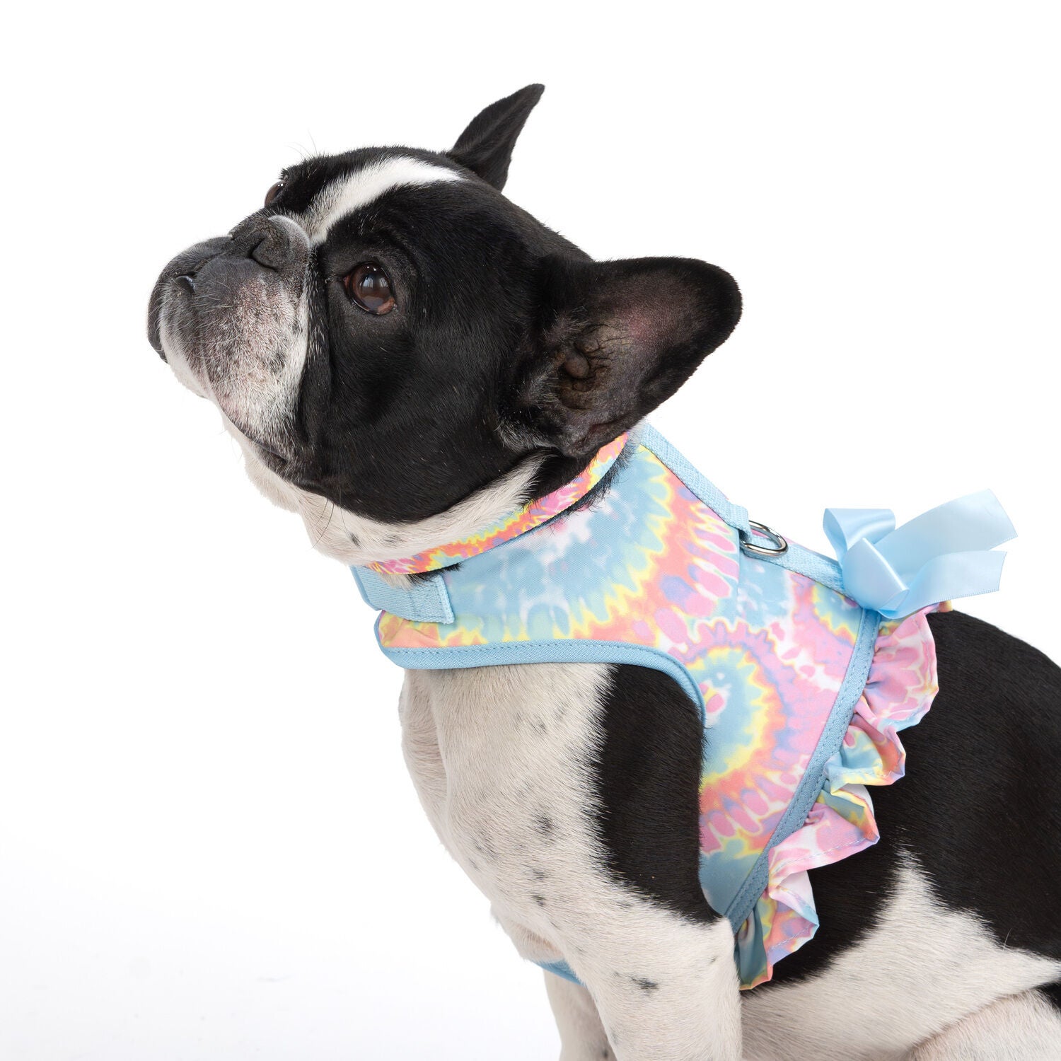 Simply Dog Pastel Tie Dye Print With Ruffles Wrap Dog Harness