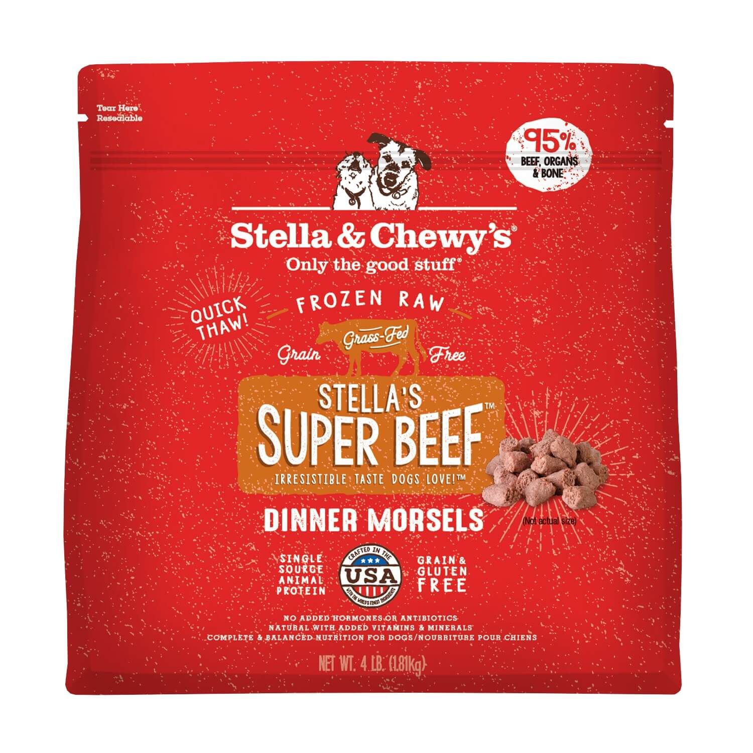 Stella's Super Beef Morsels Frozen Dog Food