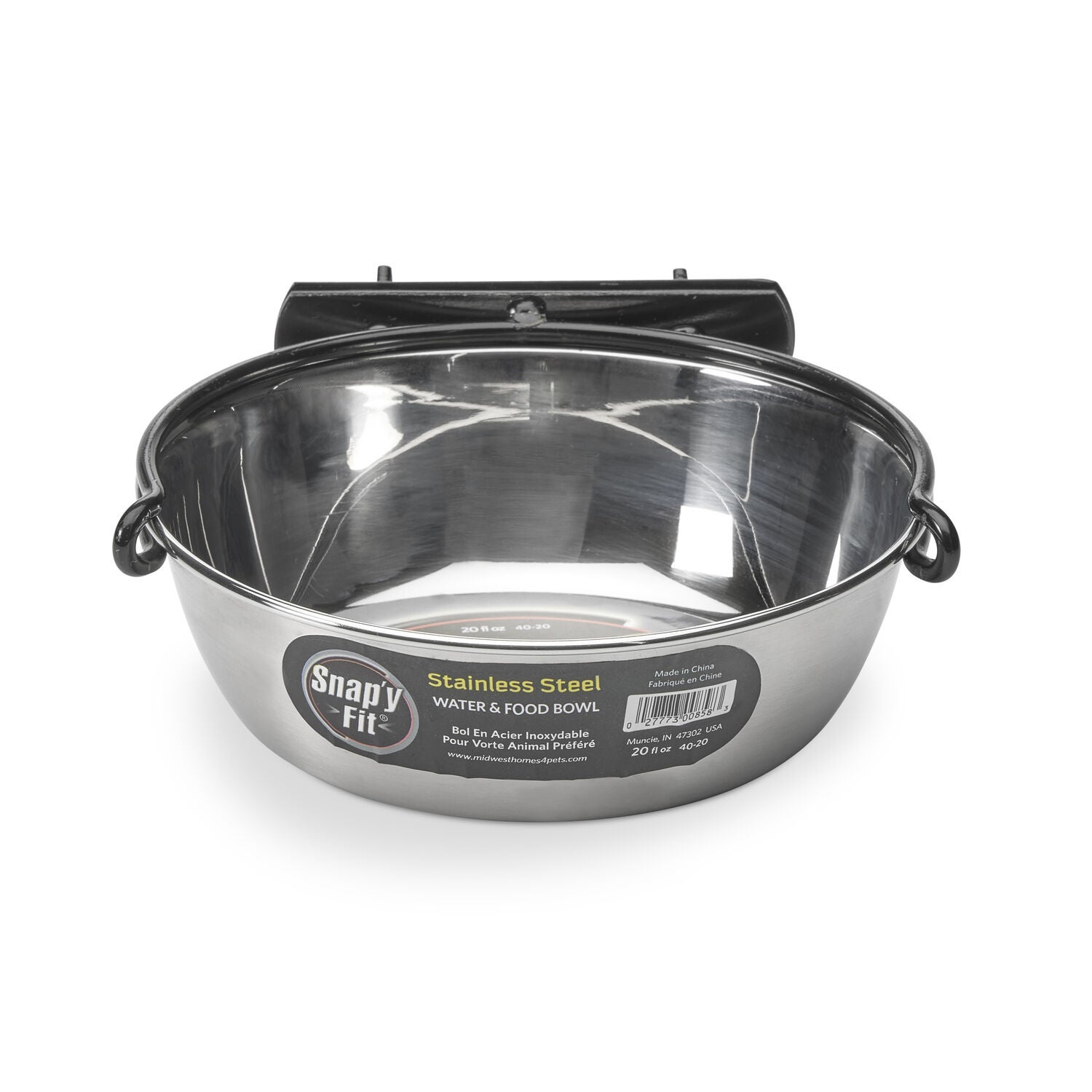 Midwest Snap'y Fit Stainless Steel Food & Water Dog Bowl, 10 Oz