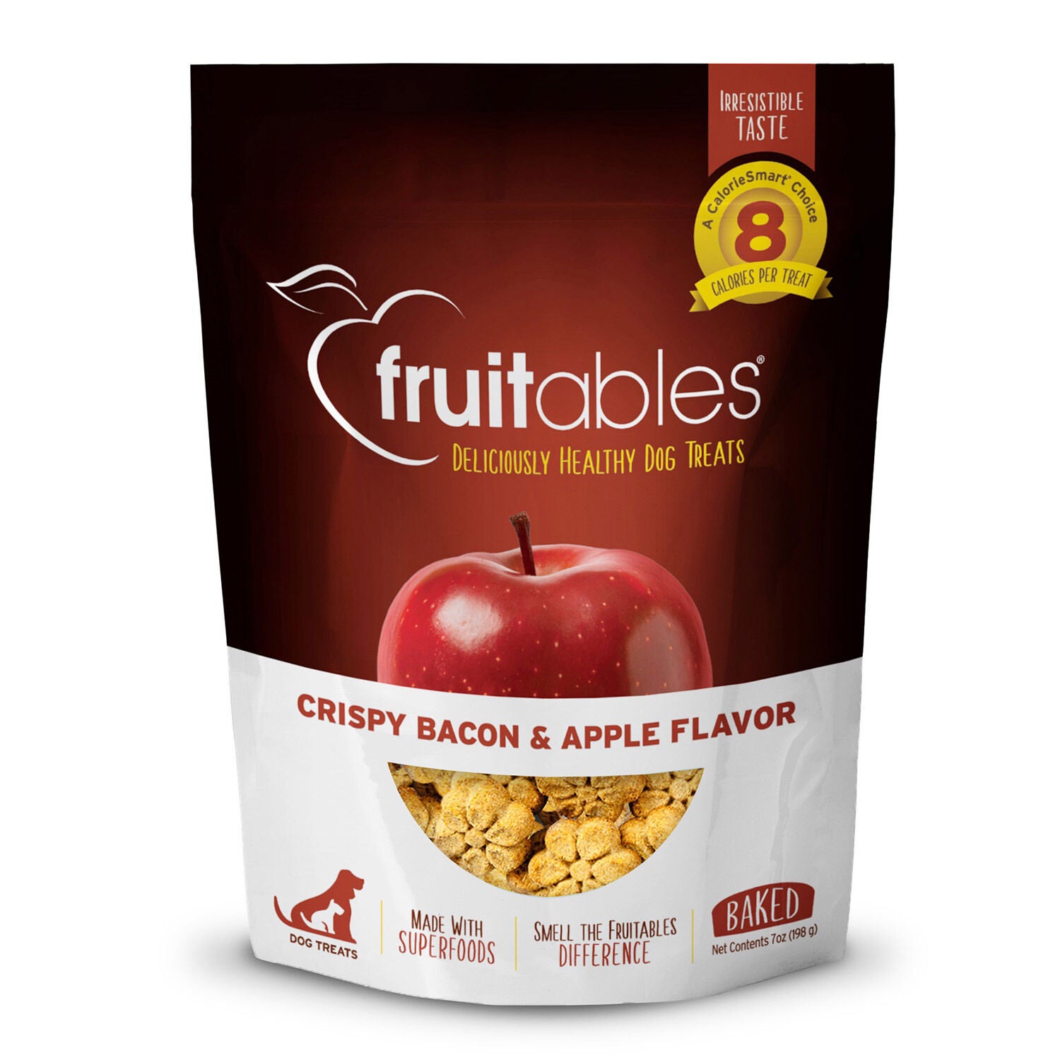Fruitables Baked Crispy Bacon & Apple Flavor Healthy Low Calorie Dog Treats