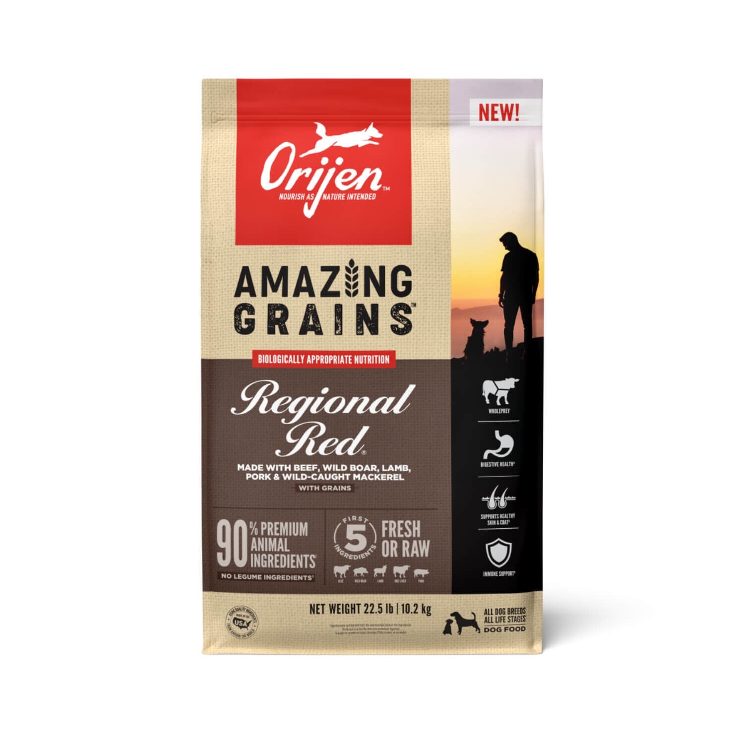Orijen Amazing Grains High Protein Regional Red Dry Dog Food