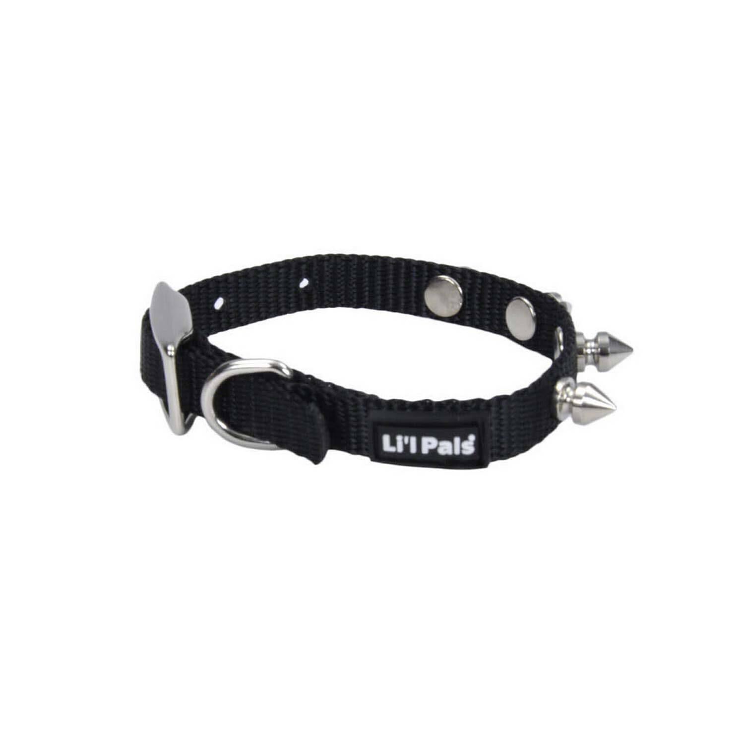 Coastal Pet Li'l Pals Spiked Nylon Dog Collar, Black