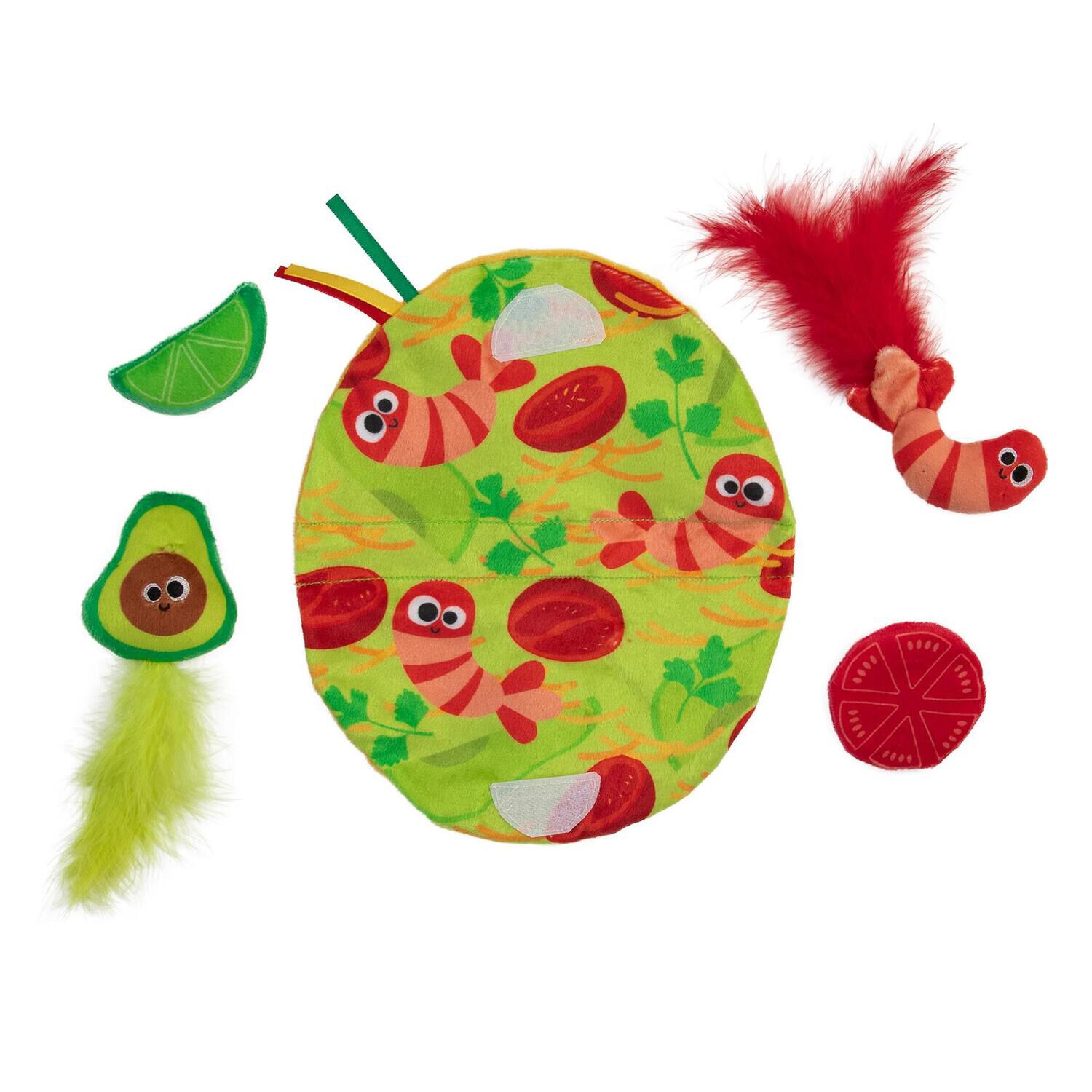 Mad Cat Shrimp Taco Stuffed Play Mat Cat Nip Filled Cat Toy,