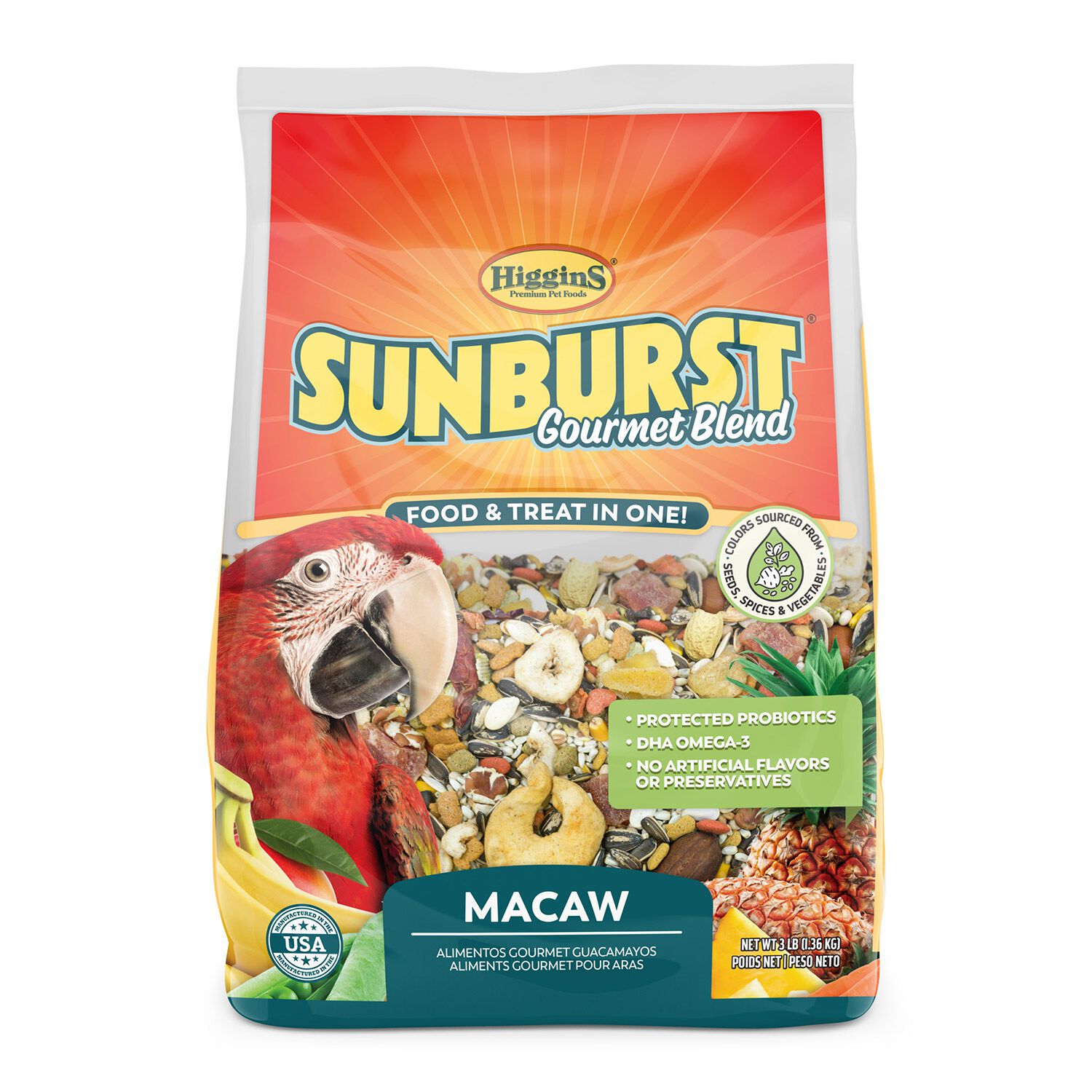 Higgins Sunburst Macaw Bird Food